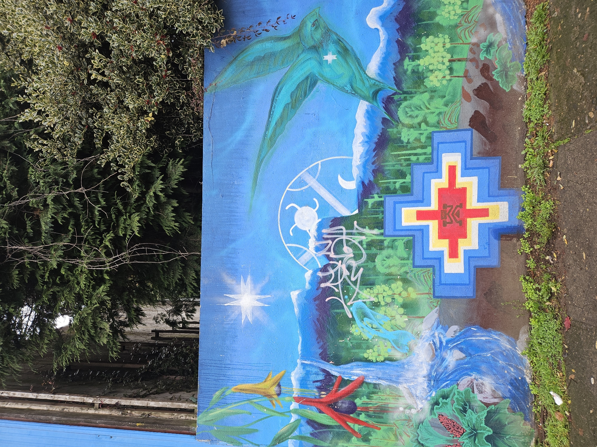 Street art documentation walk captured in Osorno, Chile
