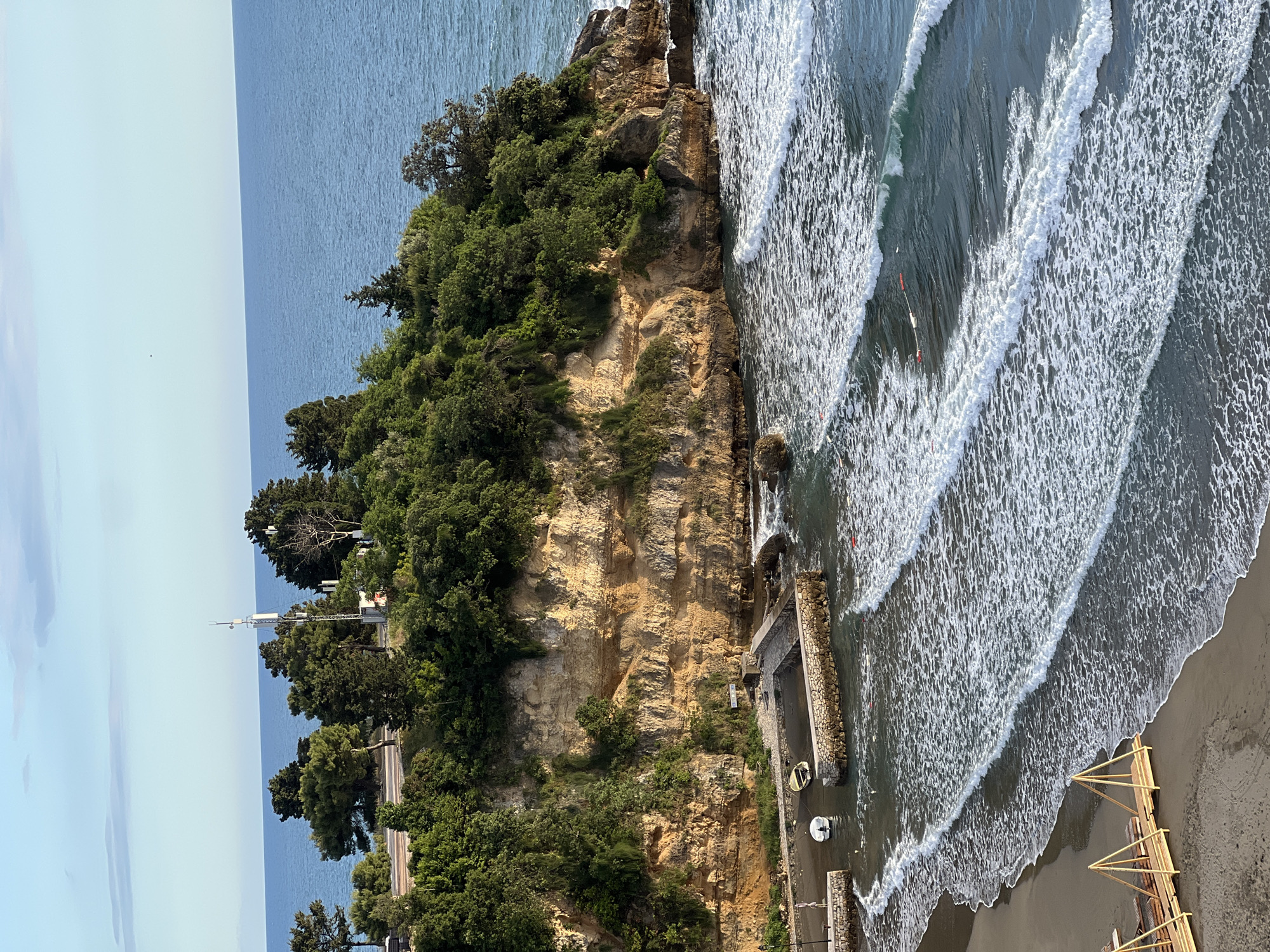 Coastal scenes documented in Ulcinj, Montenegro on sunny afternoon