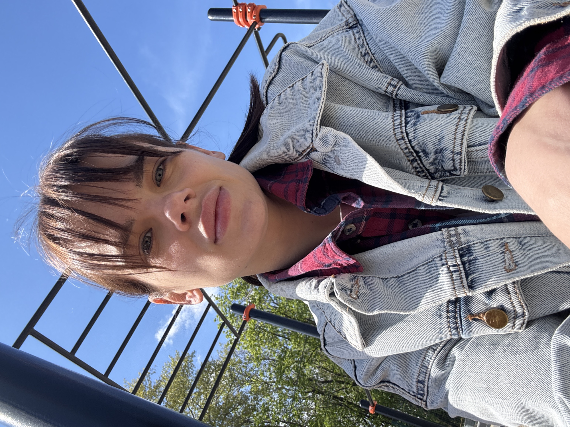 Woman takes morning selfies in Rostov-on-Don, bee spotted nearby