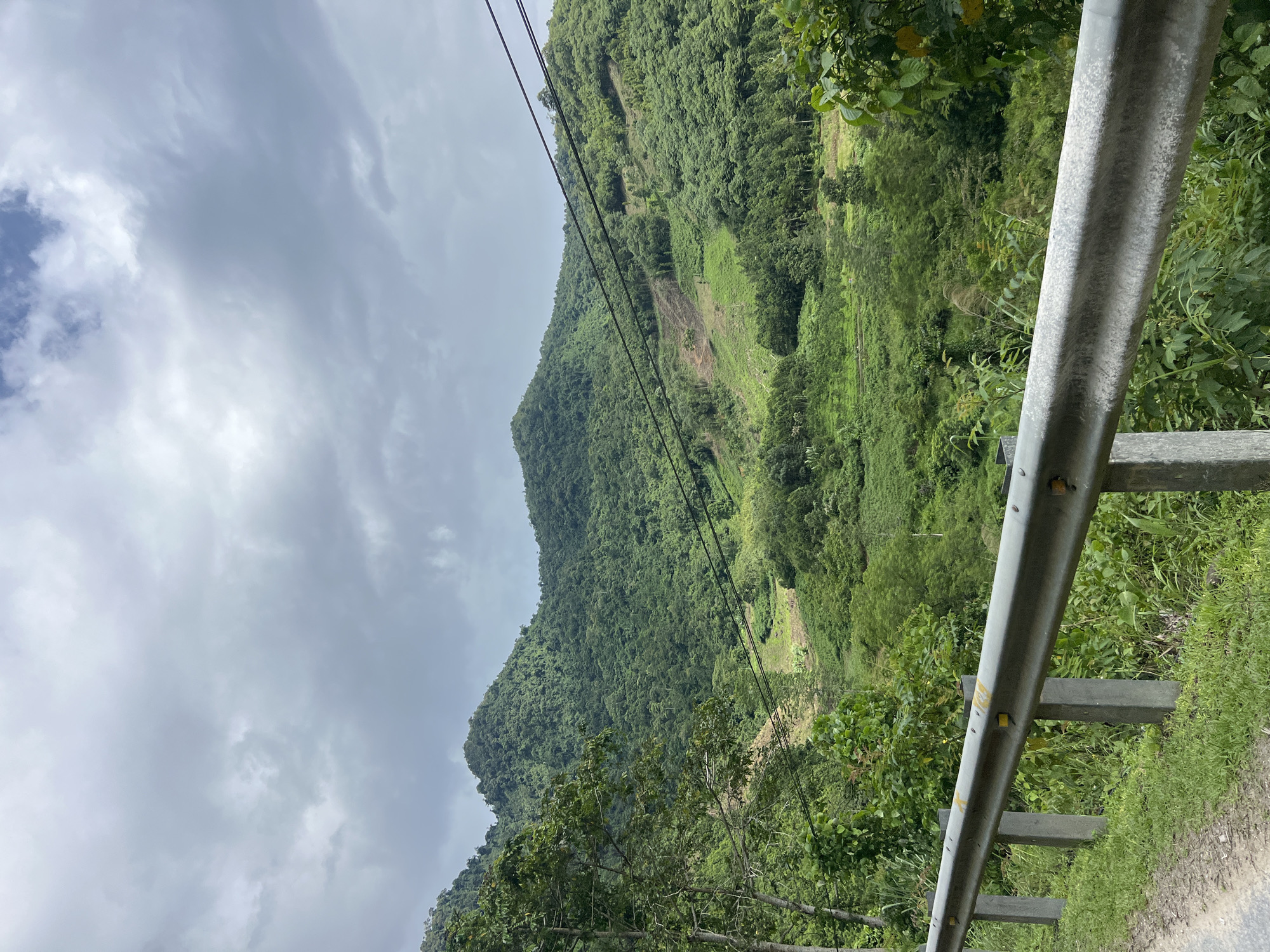 Mountain road winds through forested hills of Minh Tân Commune
