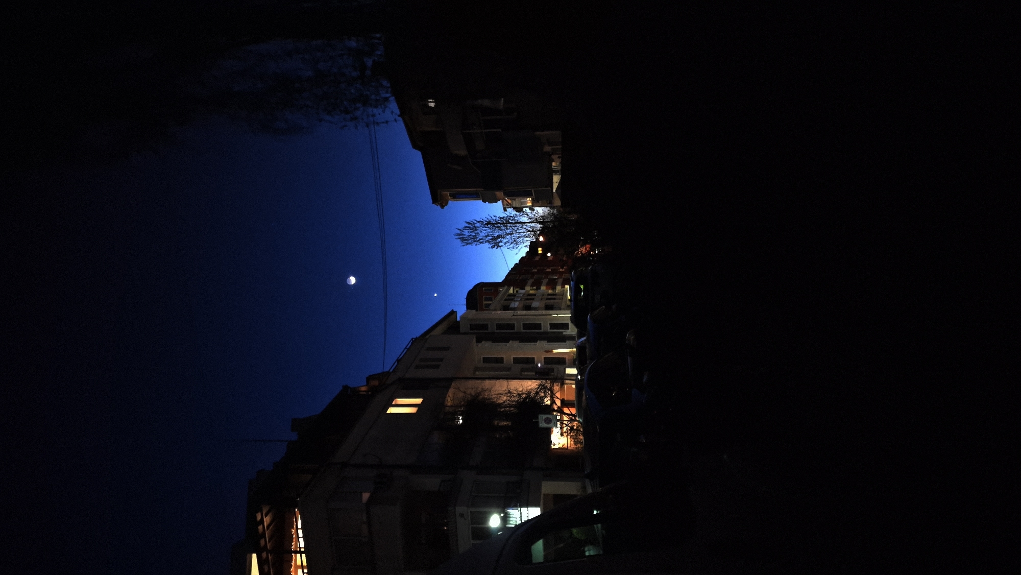 Nighttime urban scene captured in Sofia, Bulgaria