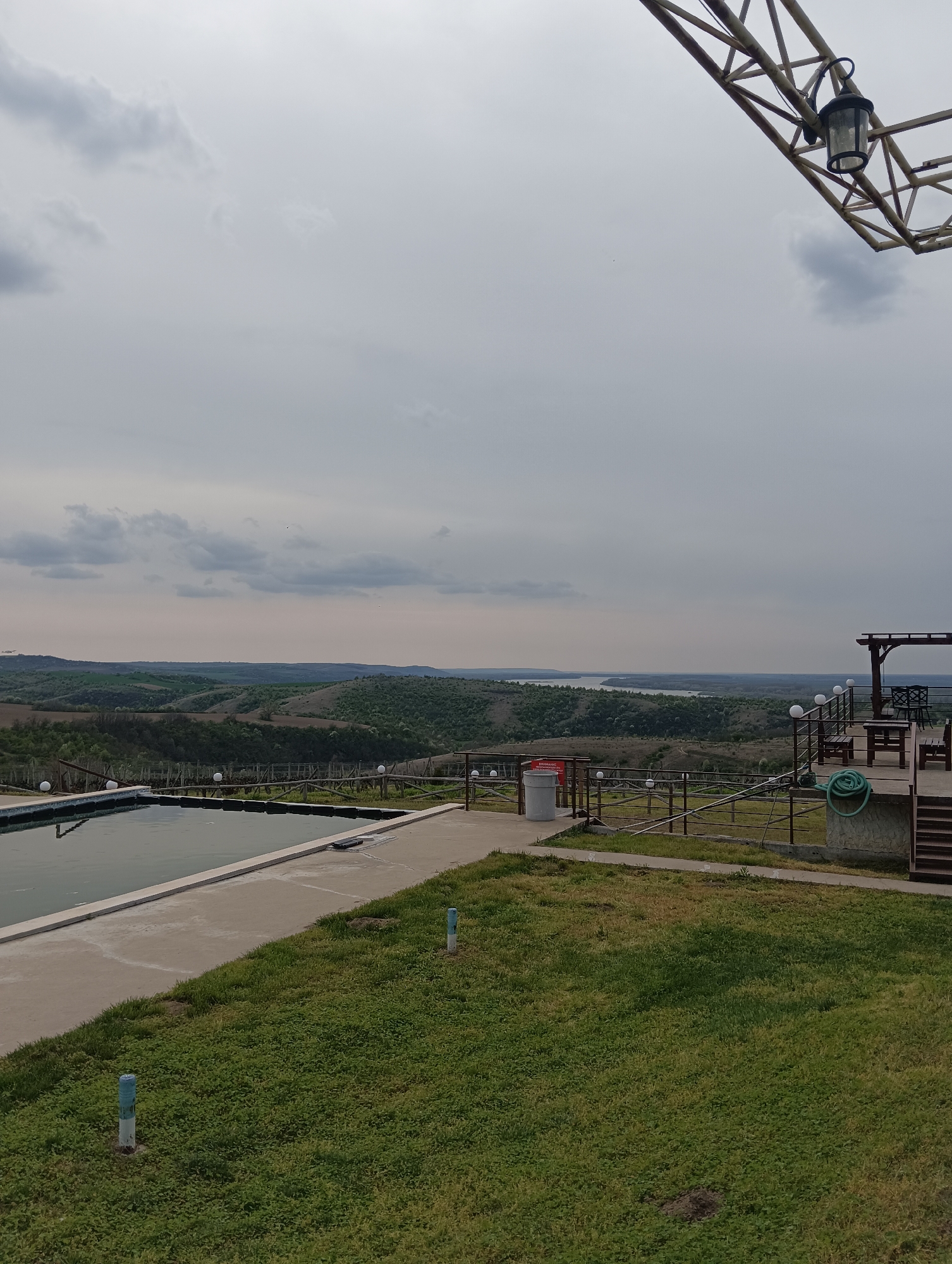 Overcast landscape view captured from high vantage point in Mechka