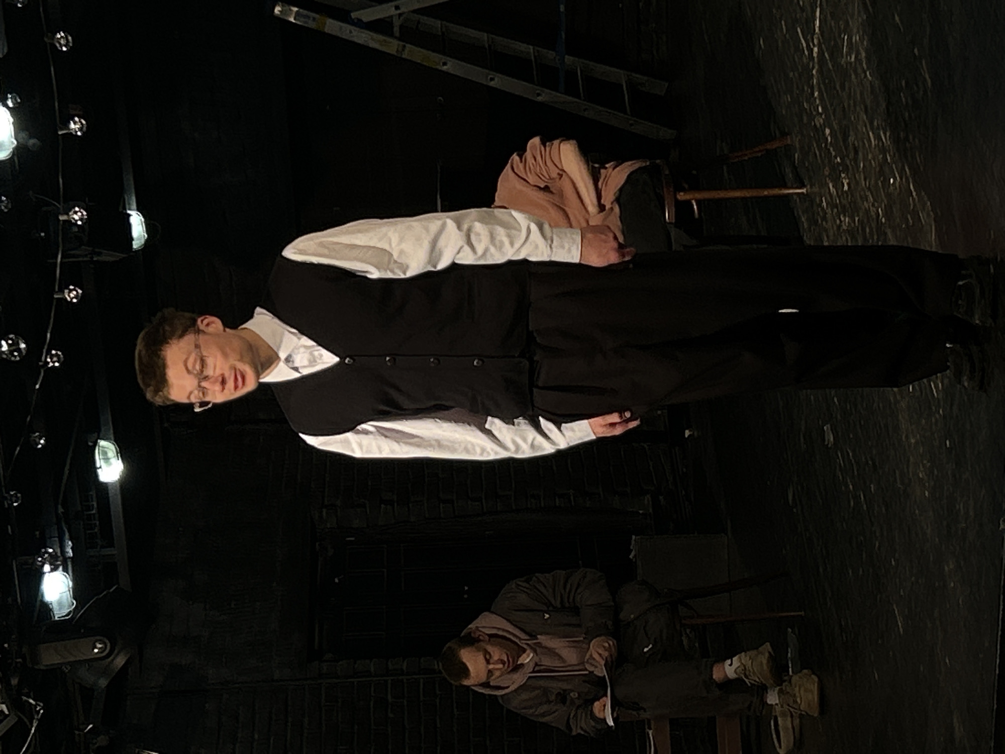 Theatrical rehearsal or performance documented over three-minute span