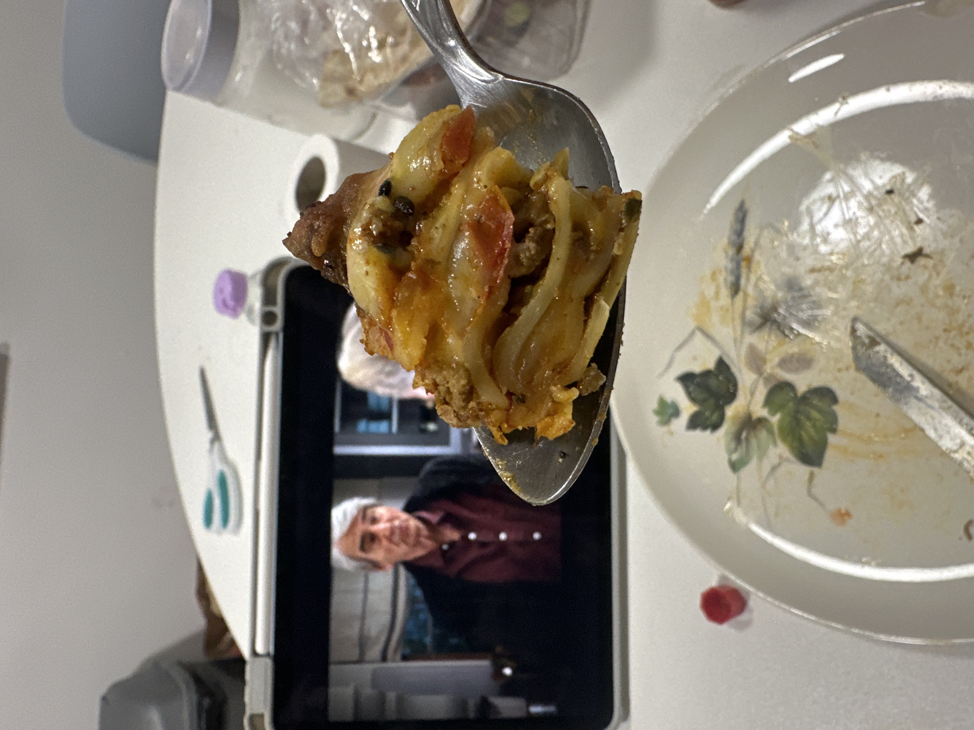 Dinner captured mid-bite in Epsom and Ewell home
