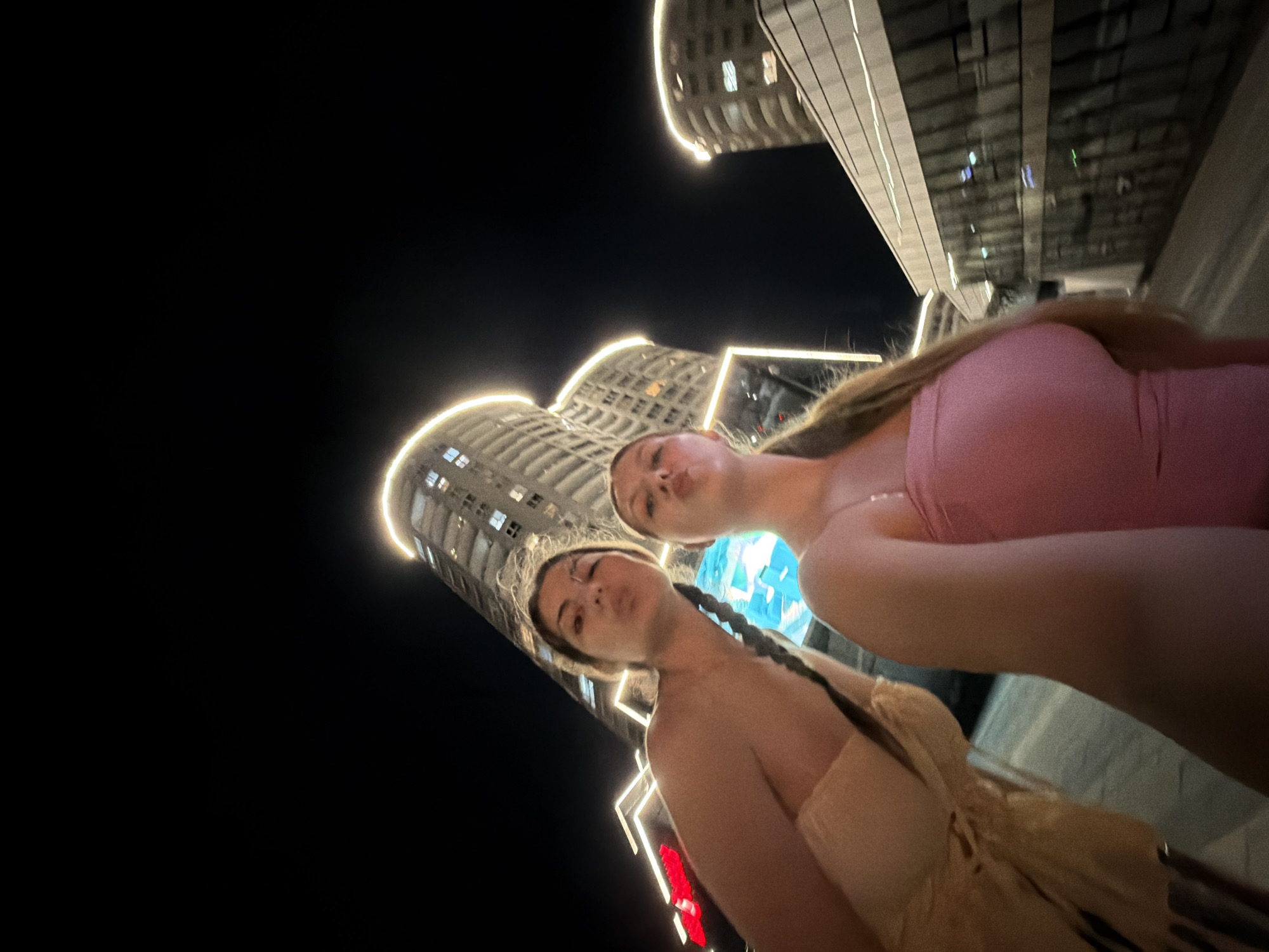 Friends document evening out in downtown Burgas with selfies