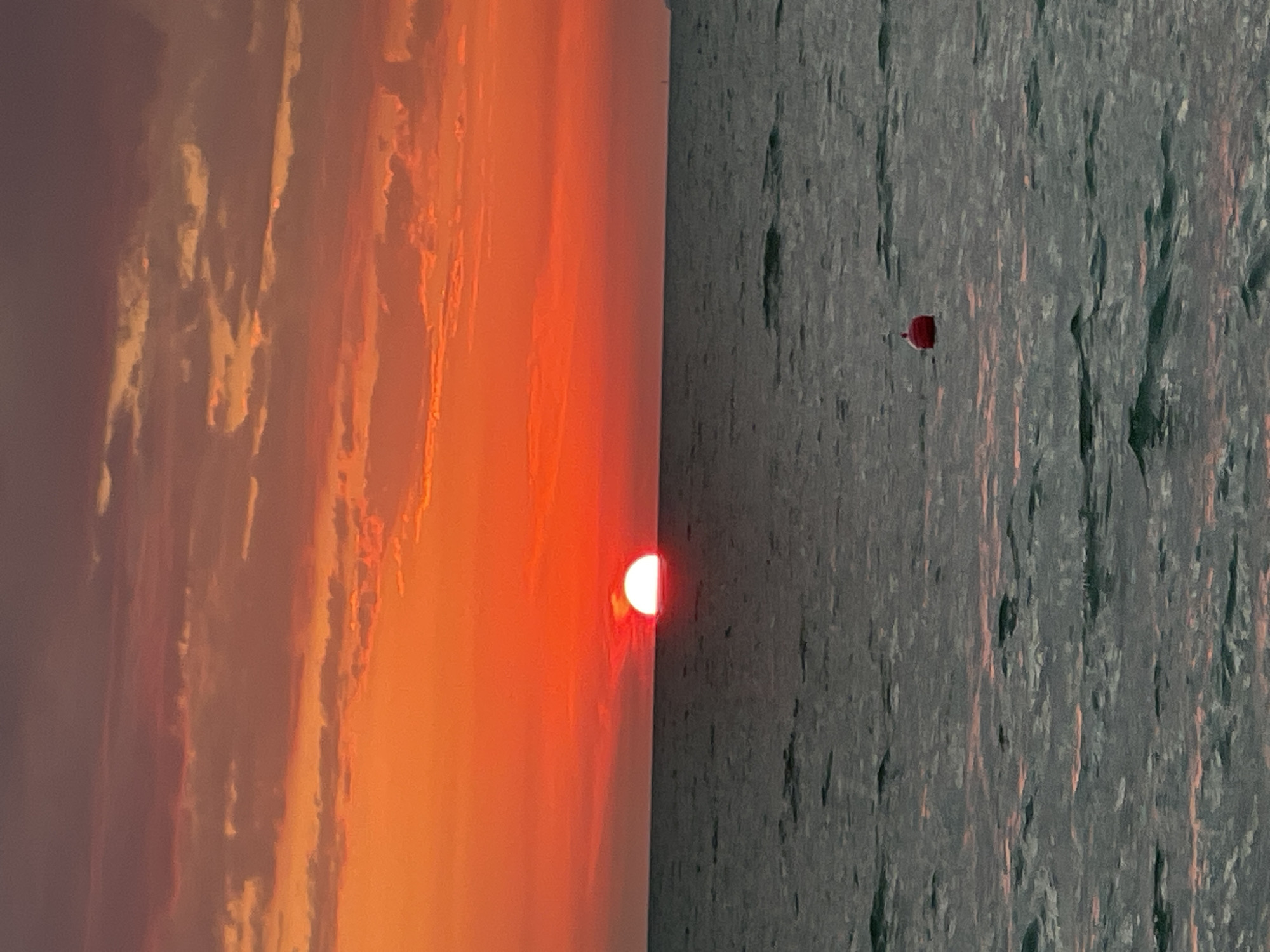 Sunset observed over Black Sea in Sochi, Russia