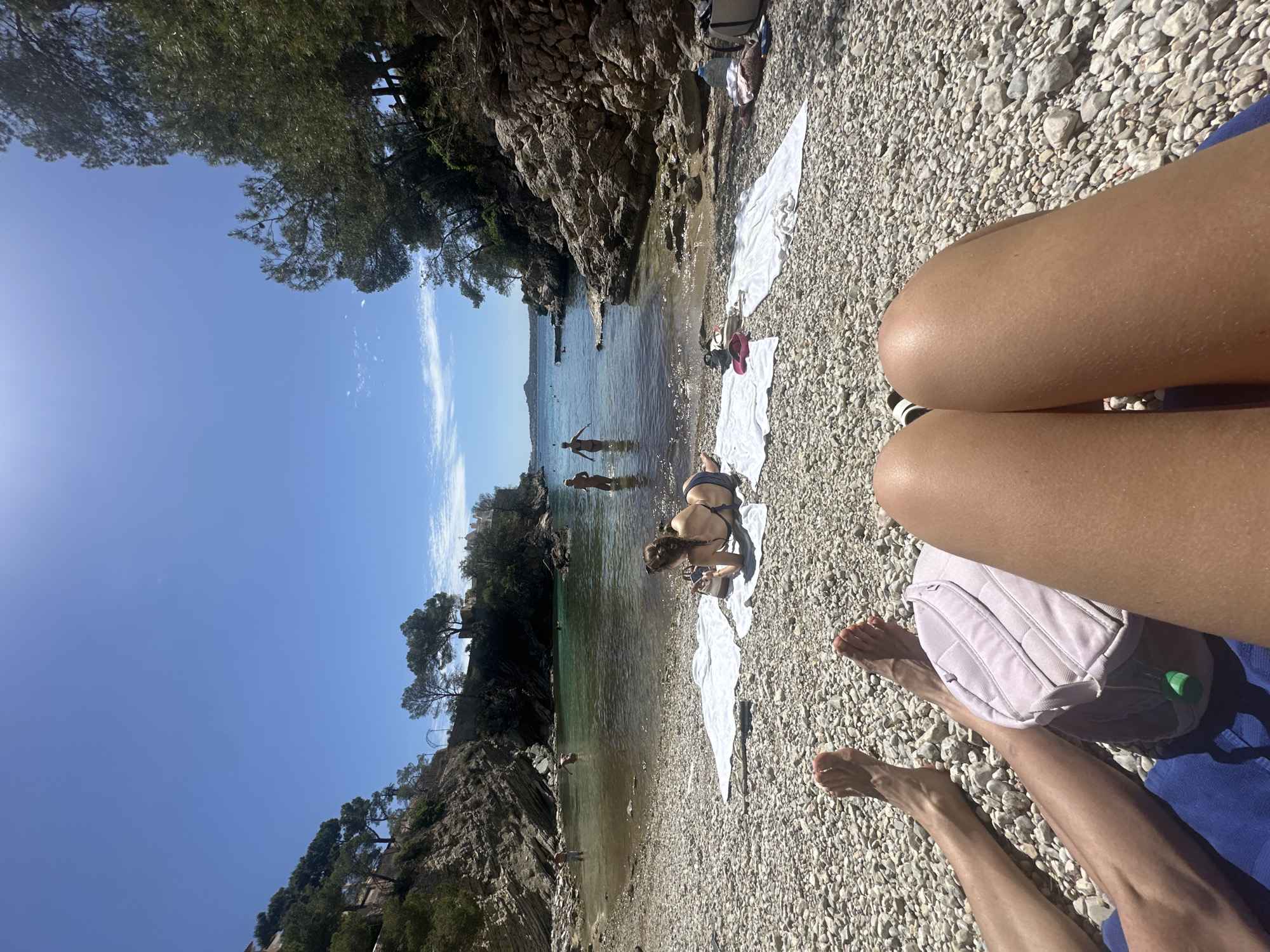 Sunny beach day captured at Peguera, Spain coastline