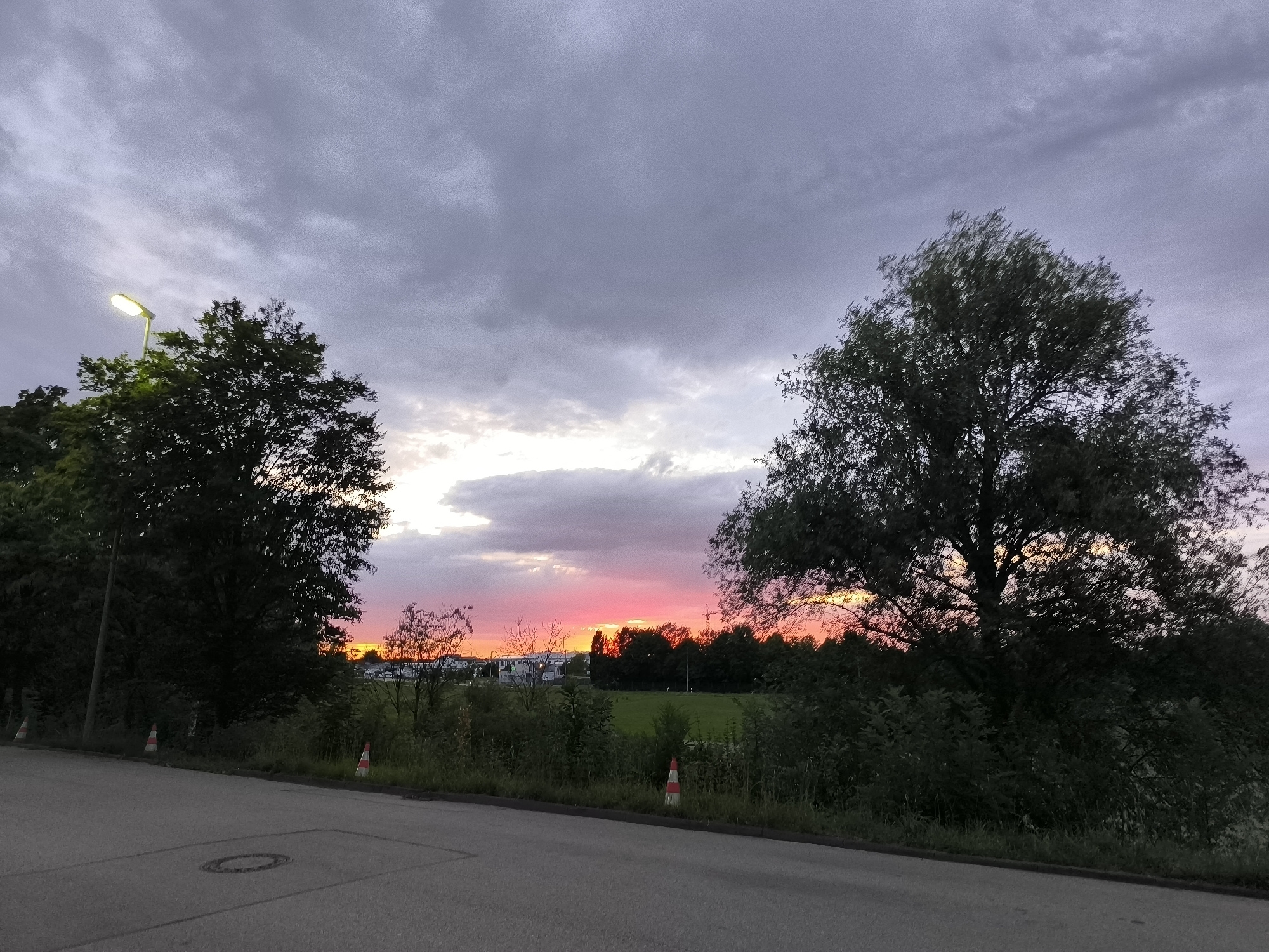 Colorful summer sunset over Dillingen an der Donau