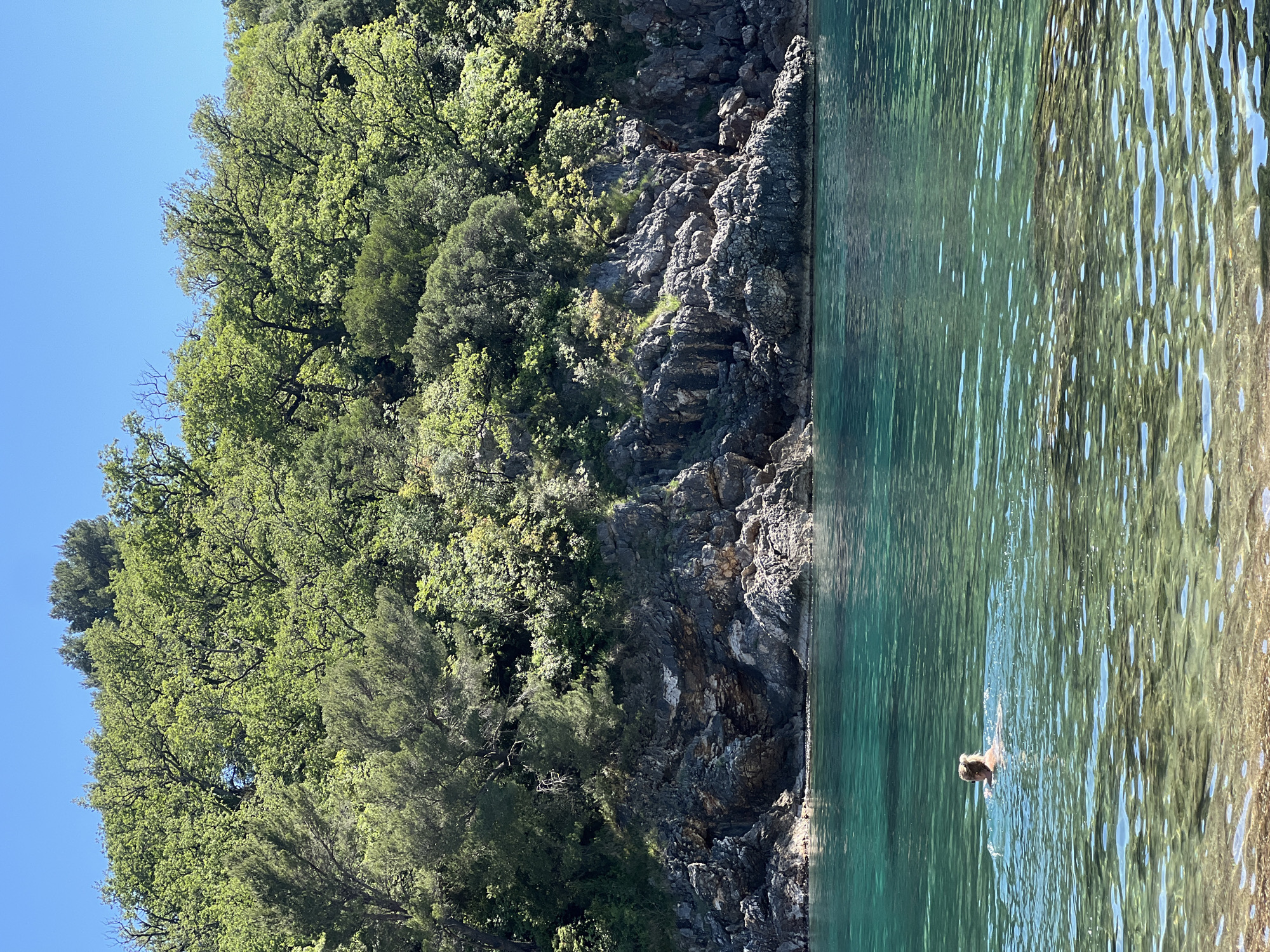 Typical beach day captured in Pržno, Montenegro coastline
