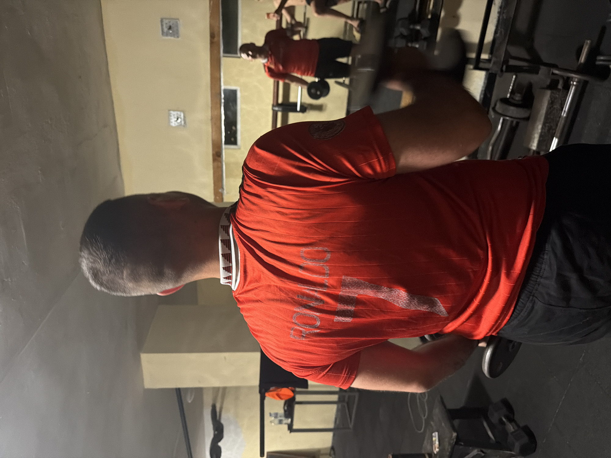Evening gym session documented with workout activities and selfies