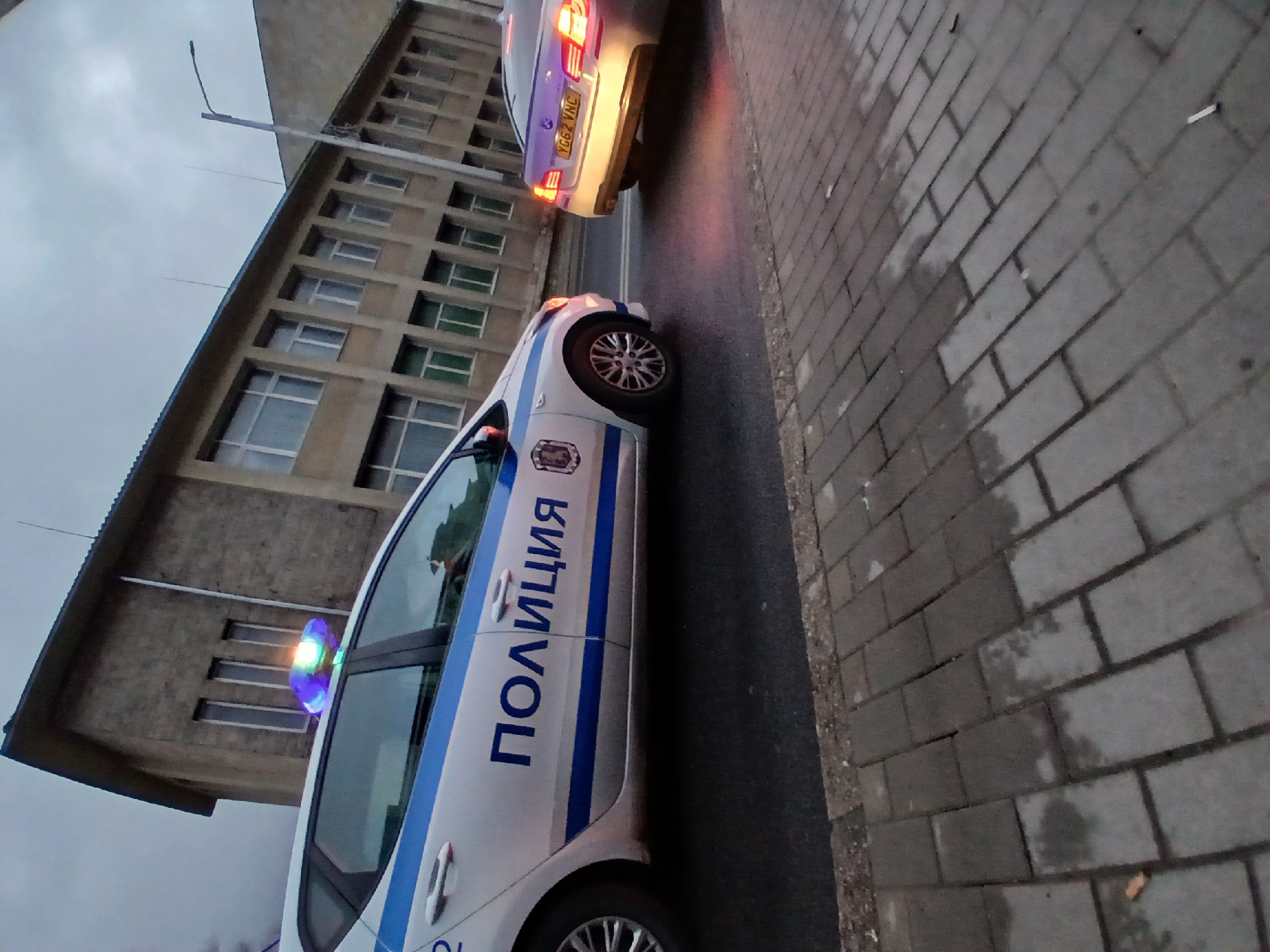 Police car spotted parked on Smolyan street