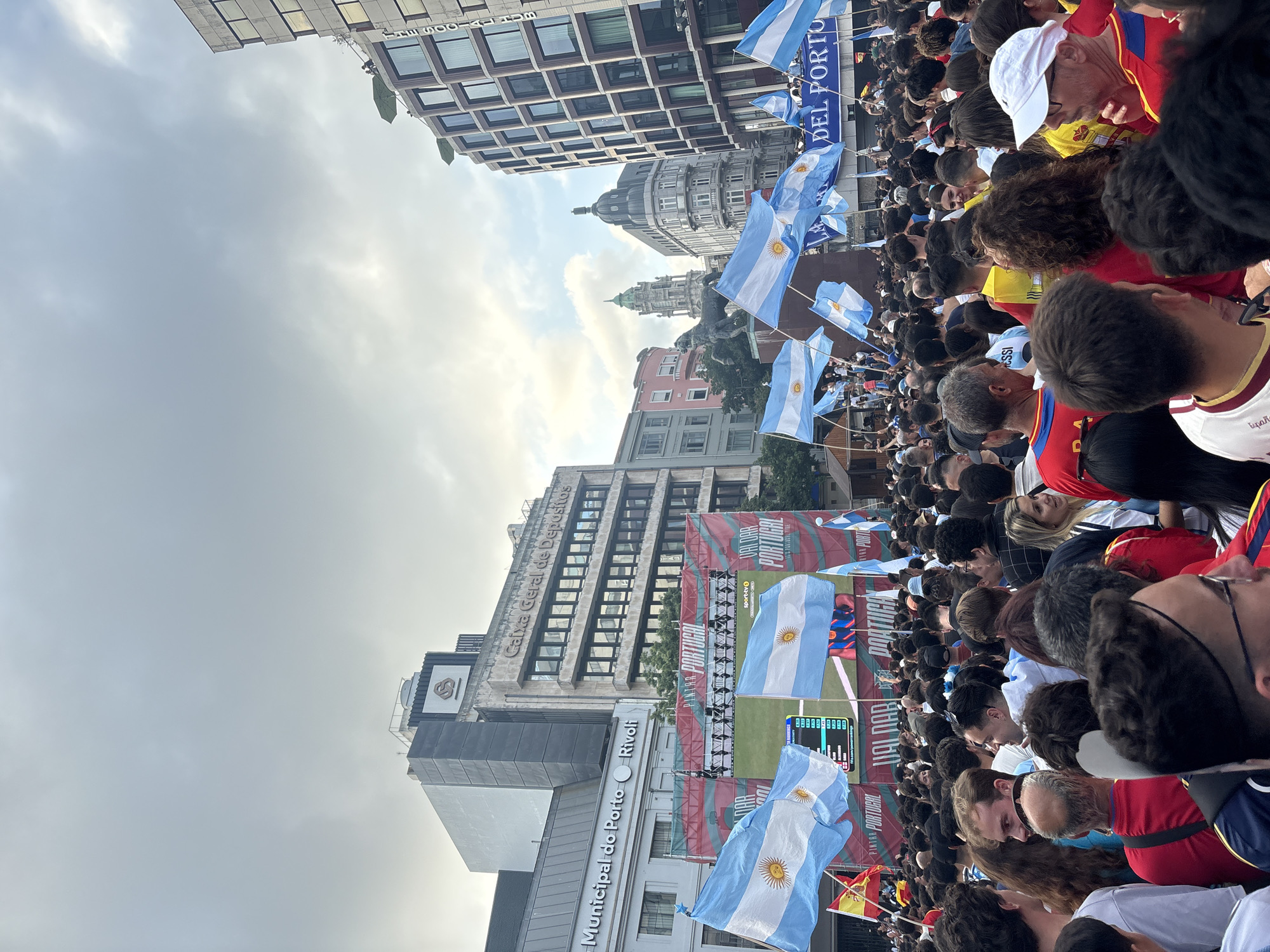 Argentine fans pack Porto streets in a flag-waving crowd