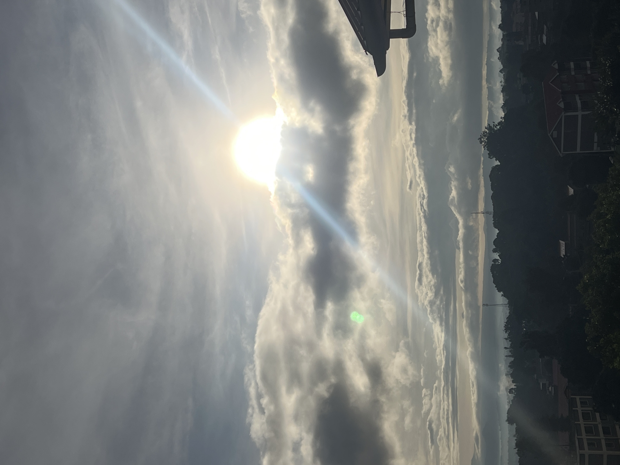 Bright sunlight breaks through clouds over Nyeri, Kenya