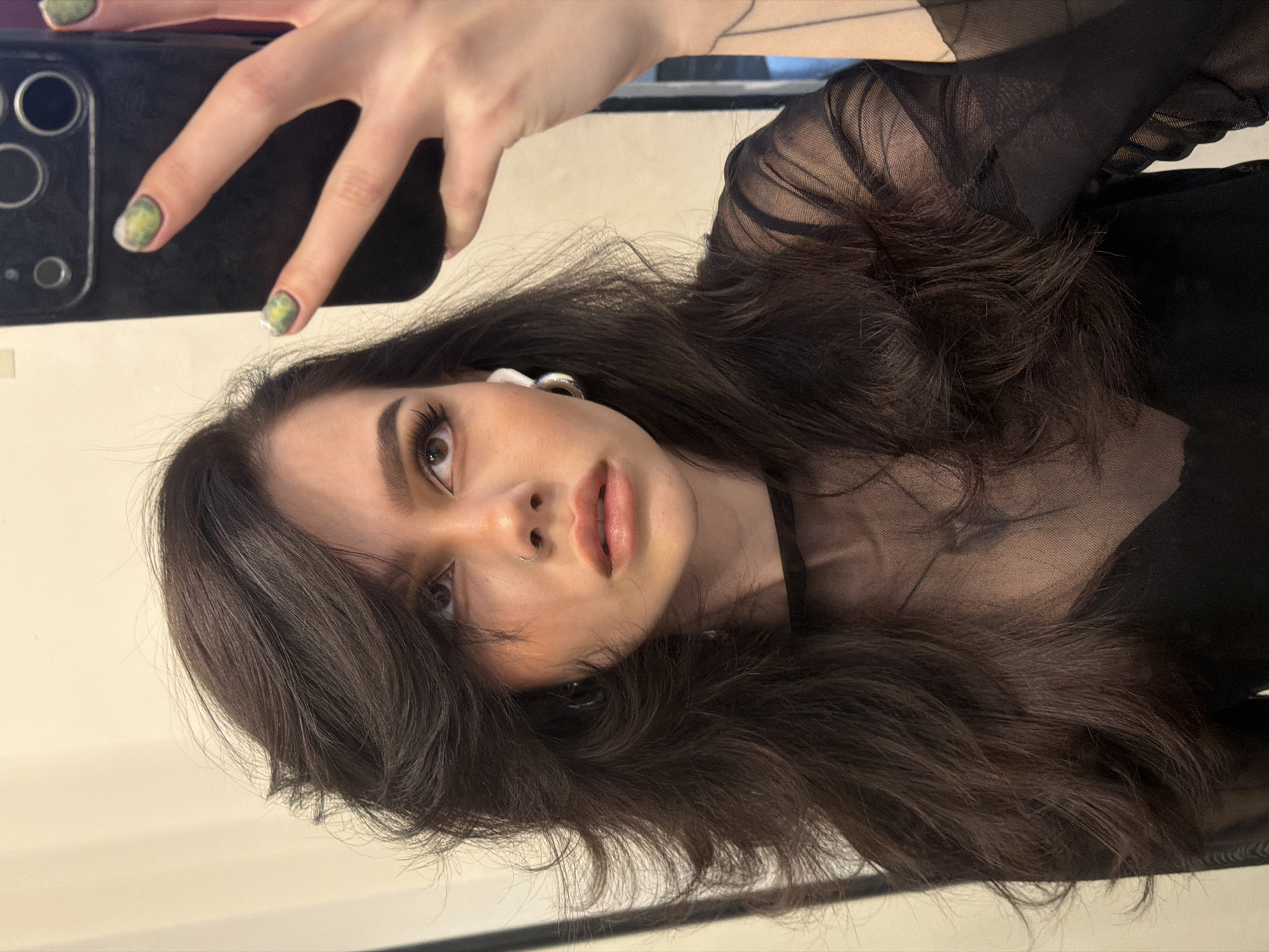 Woman takes selfie in Moscow