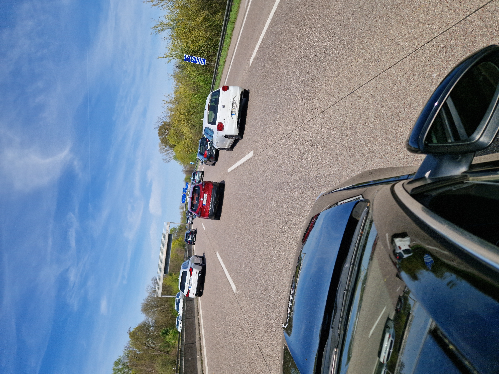 Traffic jam backs up highway near Karlsruhe, Germany