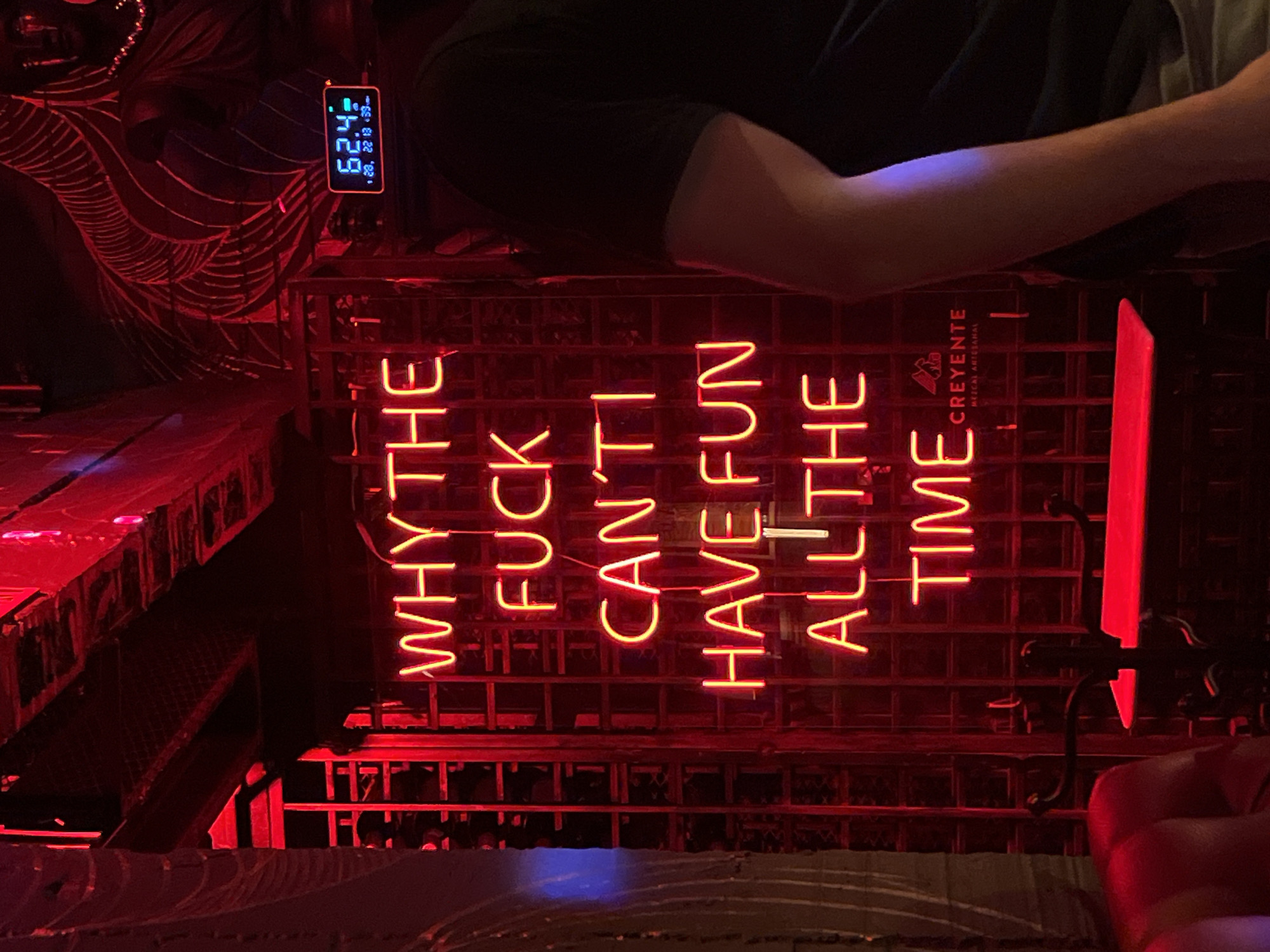 Late-night bar scene documented in Puebla, Mexico