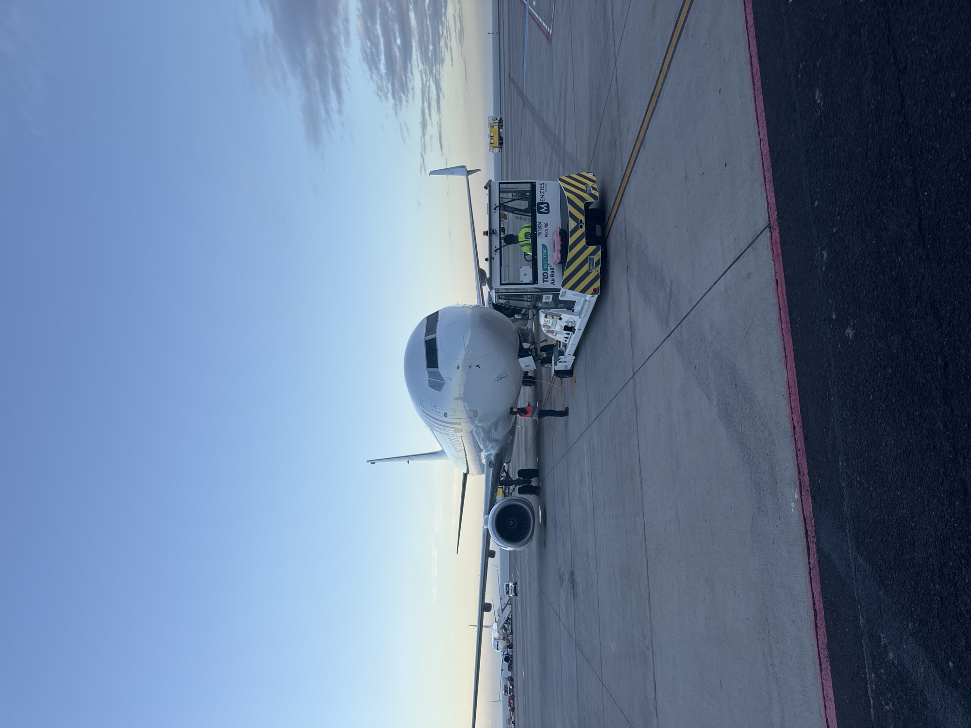 Jet2 Boeing 737 undergoes pushback operations at Tenerife South