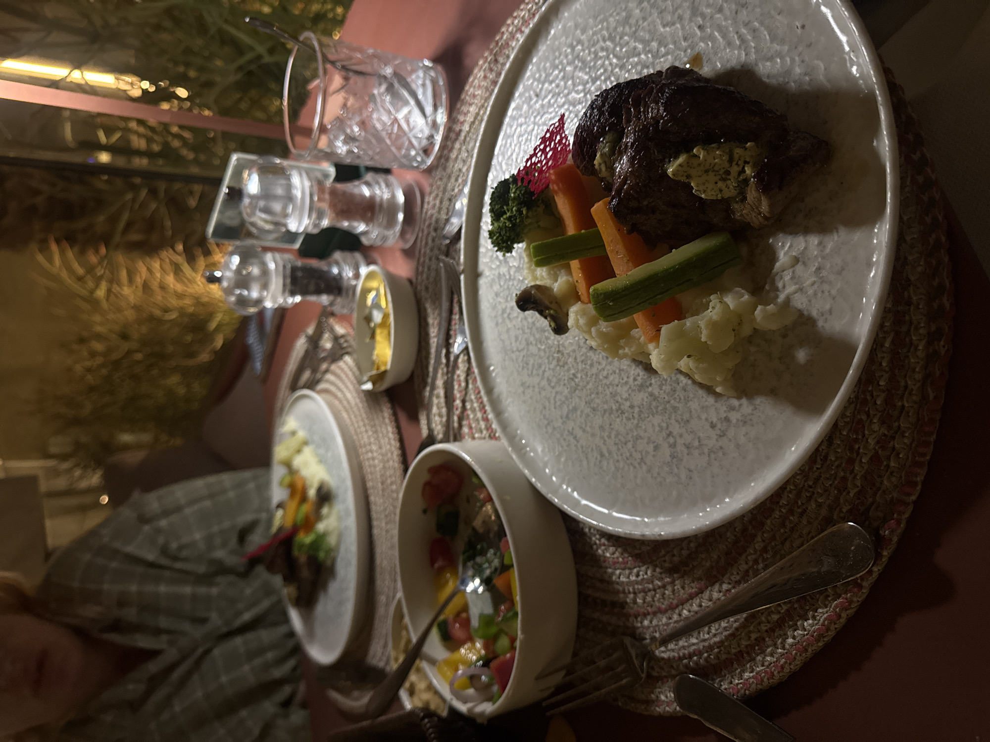 Woman enjoys outdoor dining and lounging in El Gouna