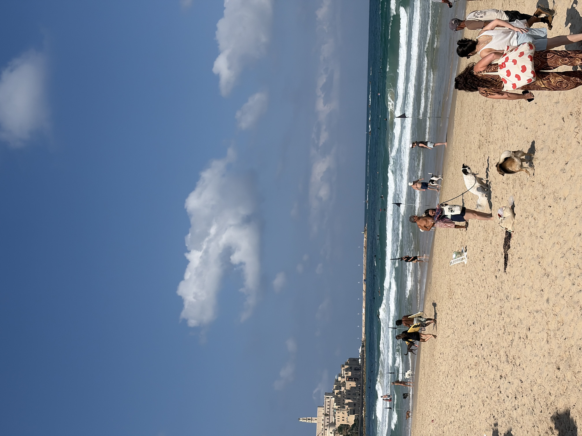 Busy summer morning across Tel Aviv's beaches