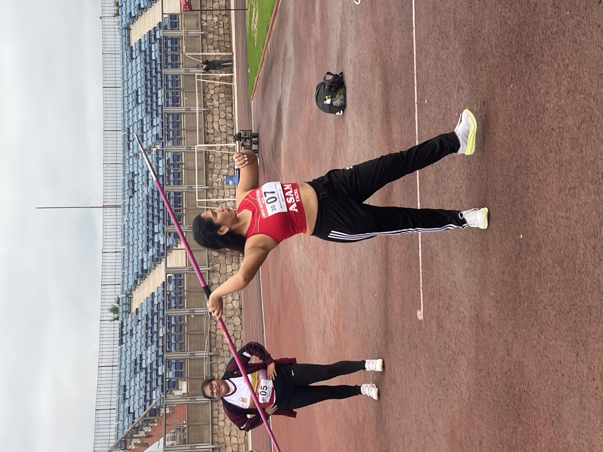Multi-event track and field session at Arica stadium