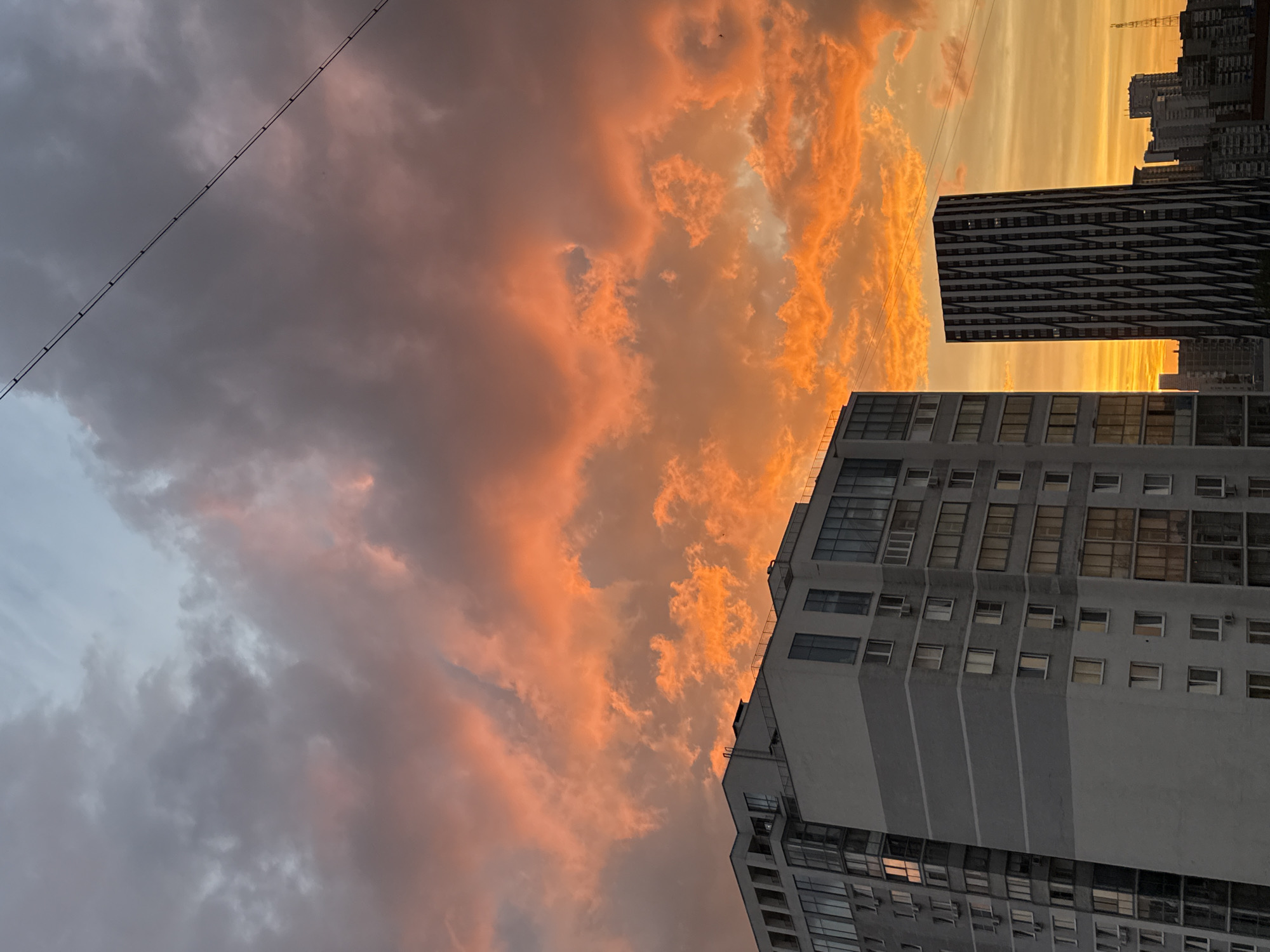 Dramatic sunset illuminates Yekaterinburg with vibrant orange, red clouds