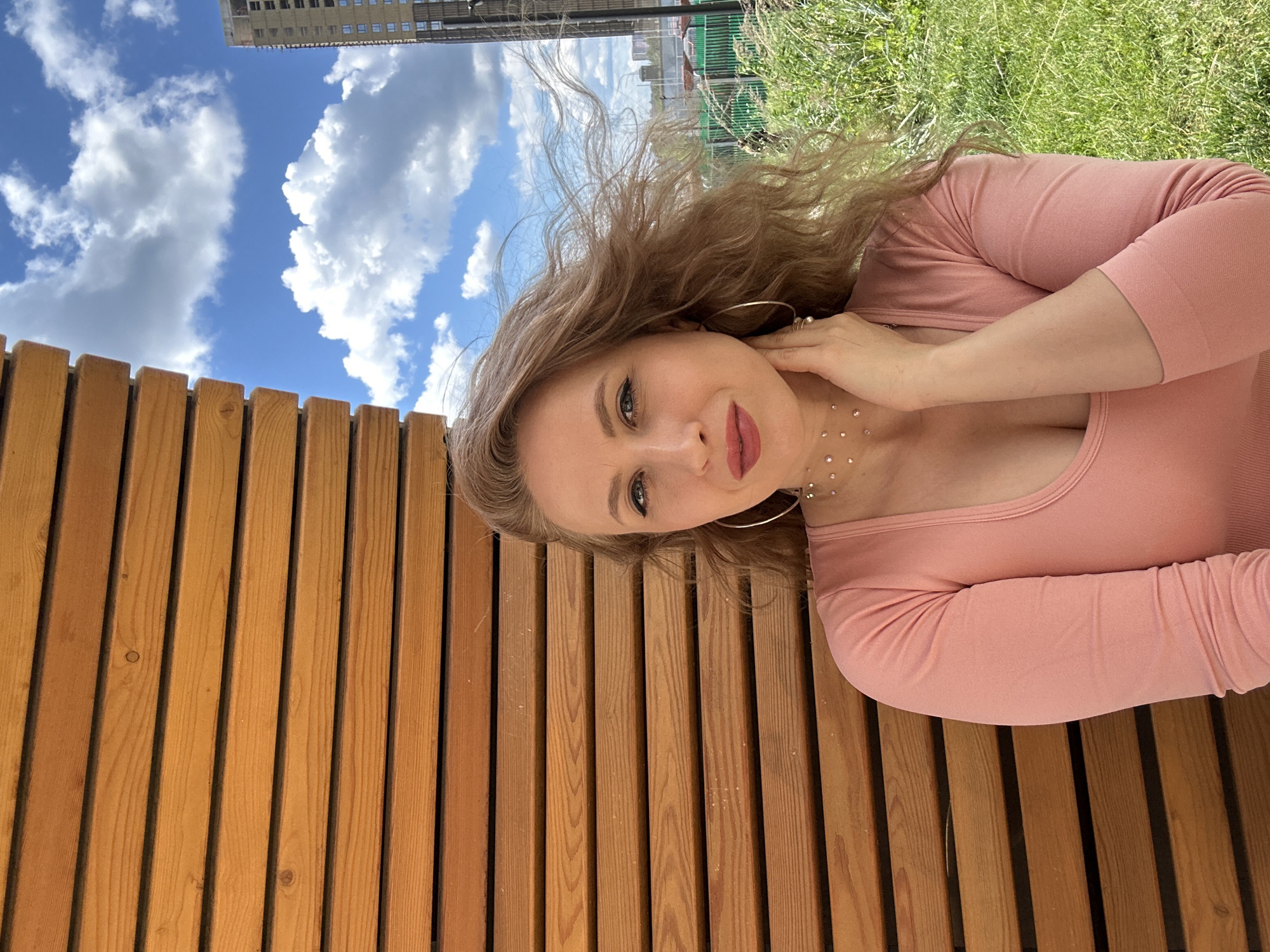 Sunny morning at a Krasnogorsk residential playground