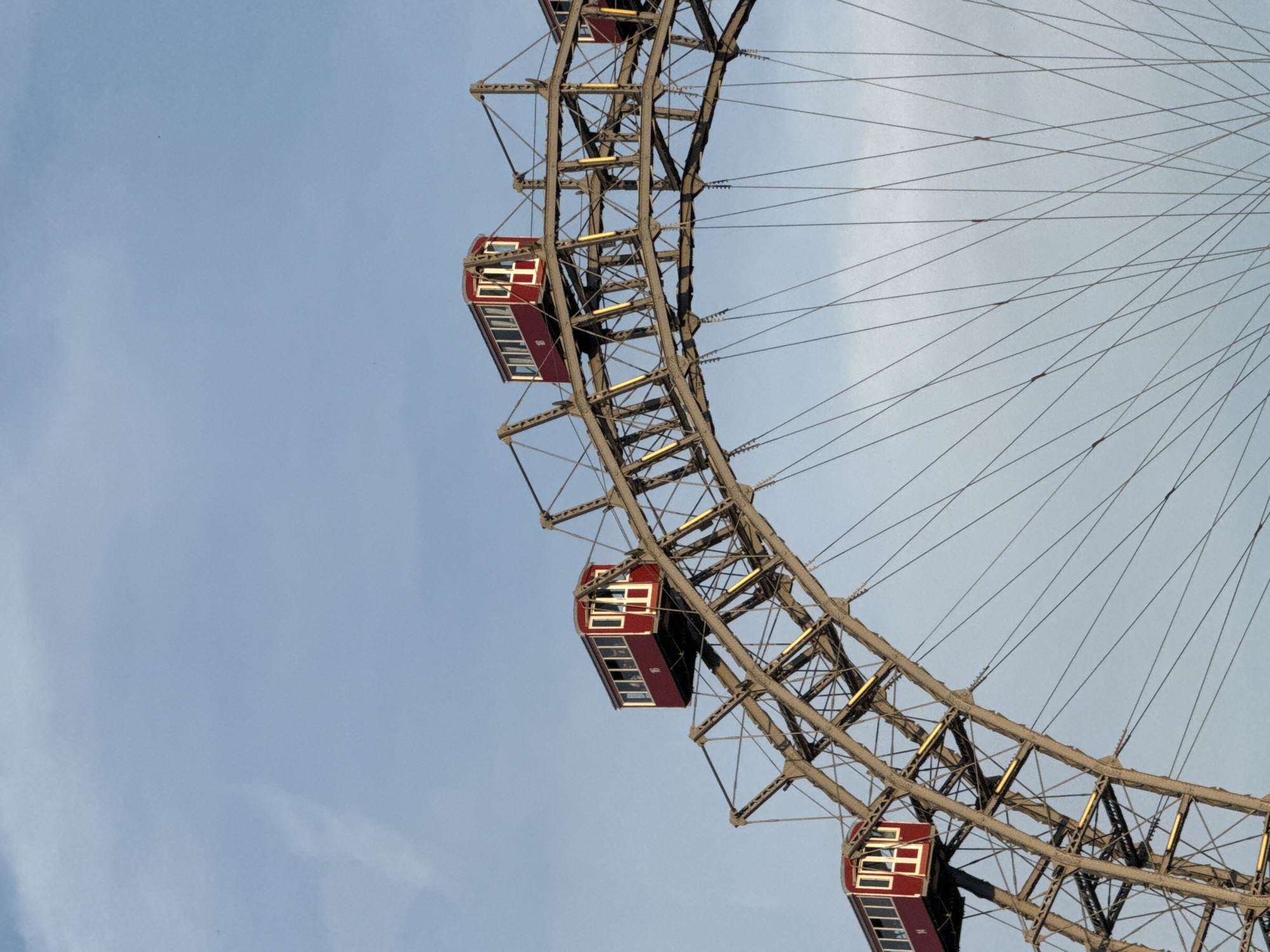 Vienna's Wiener Riesenrad from every angle on a clear afternoon