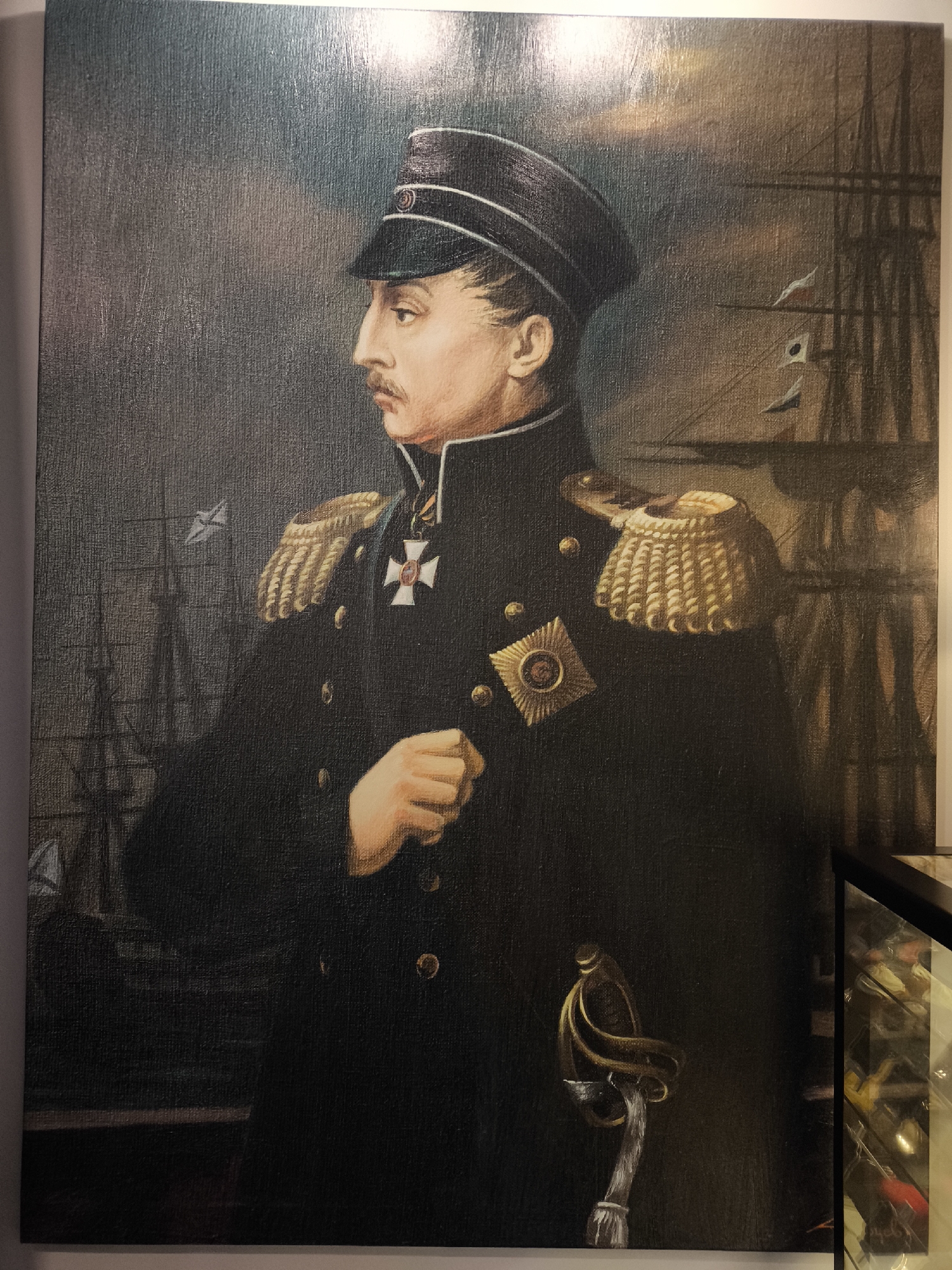 Indoor venue with military portraits documented in Smolensk