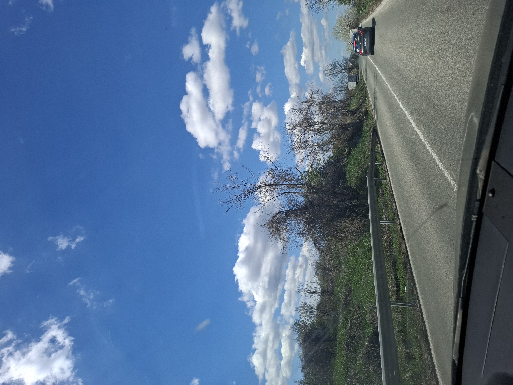 Motorist documents drive through Tsar Simeonovo, Bulgaria countryside