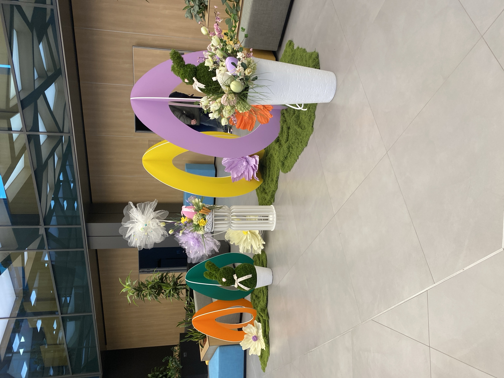 Easter decorations displayed indoors in Sofia, Bulgaria