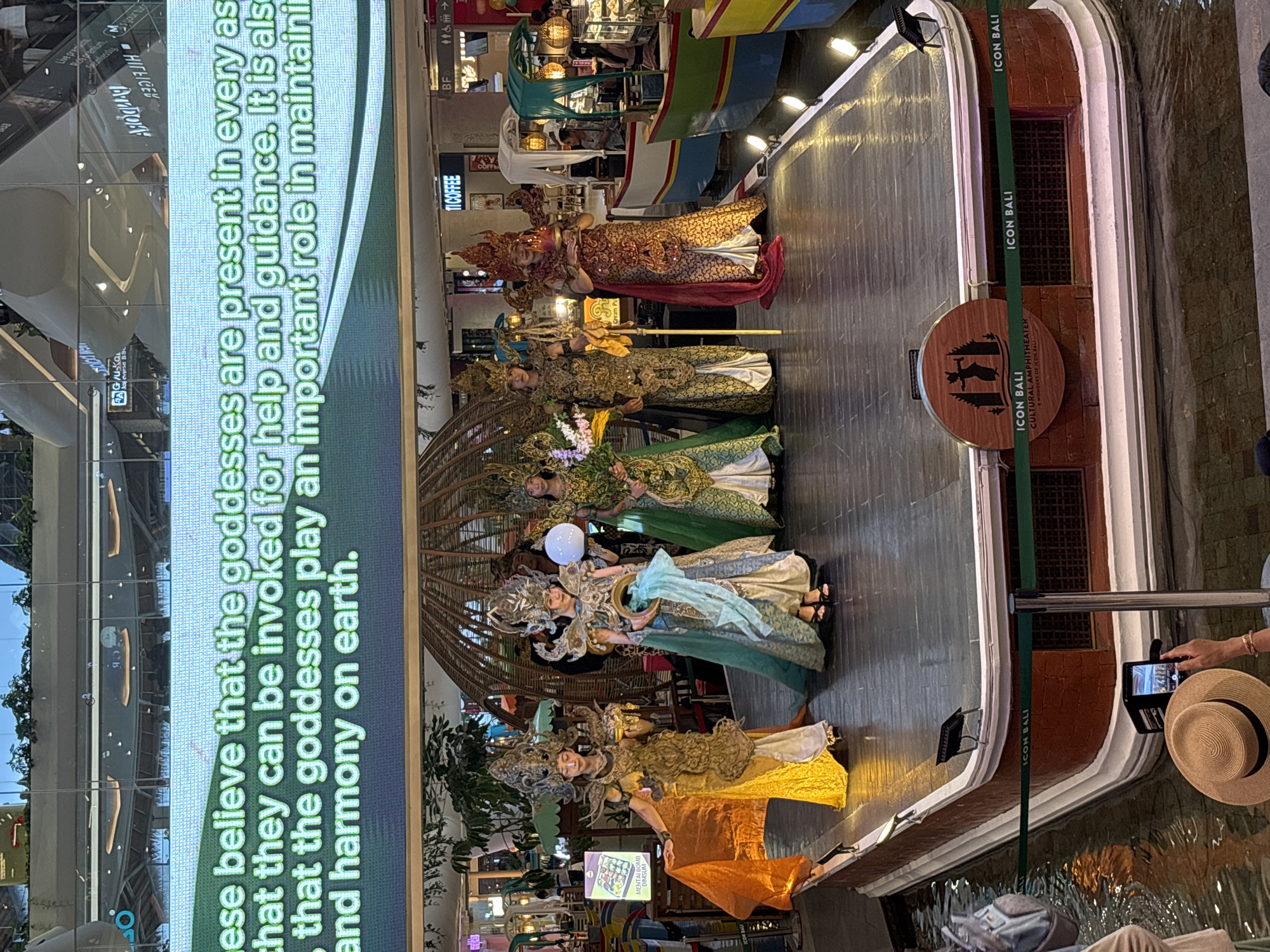Traditional Balinese Goddess Parade Performed at Denpasar Shopping Centers