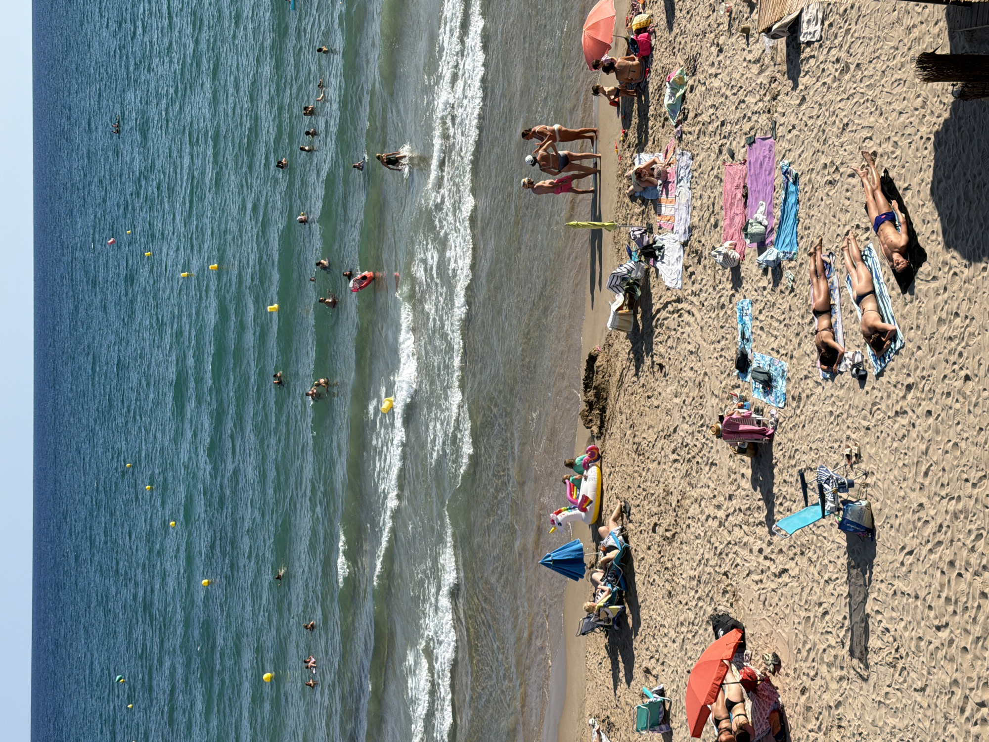 Busy summer afternoon along the Costa Daurada coastline