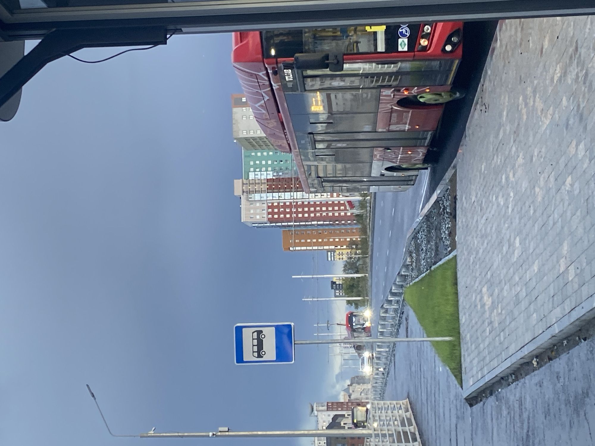 Perm city streets and transit caught on a cloudy August afternoon