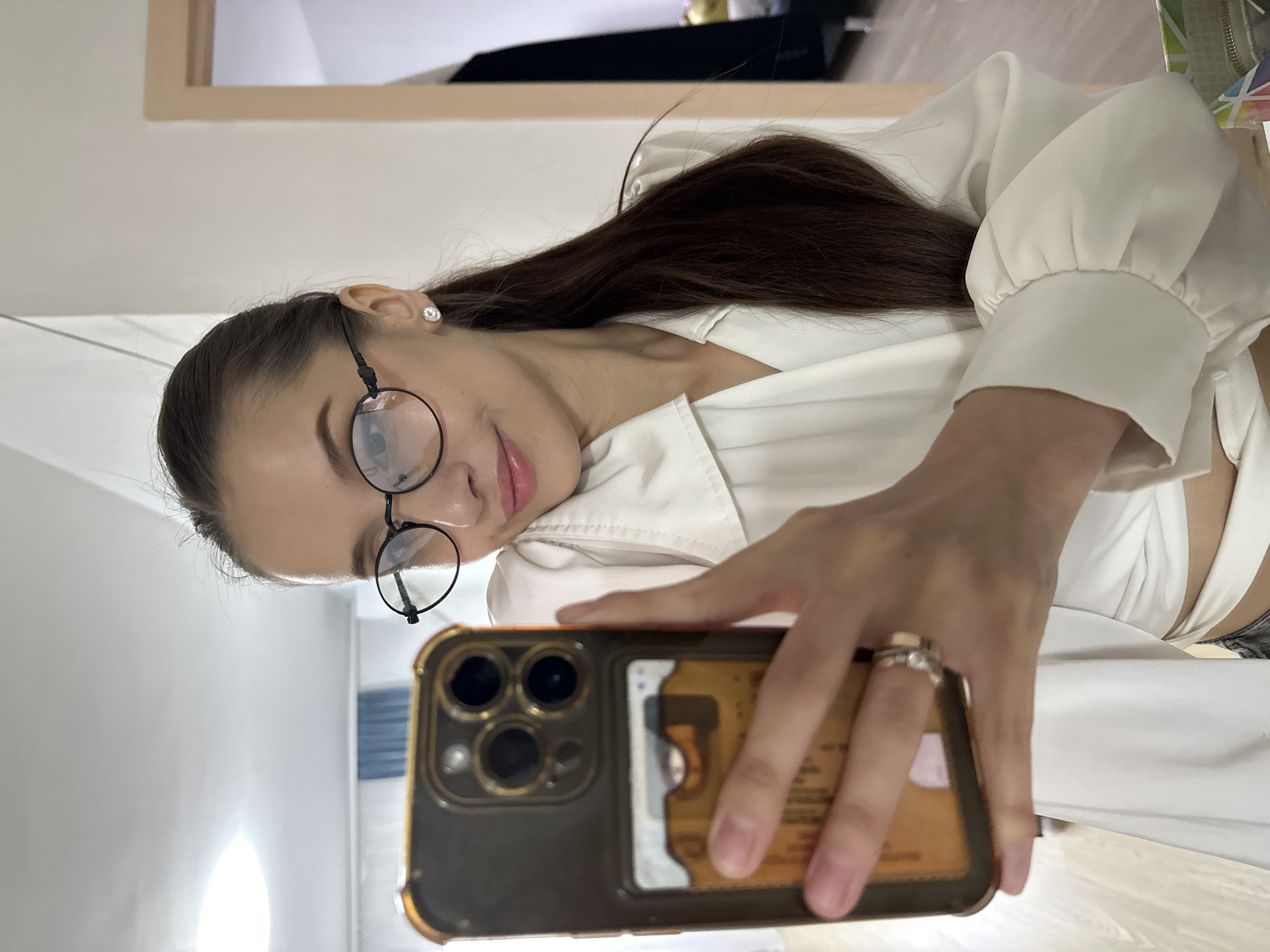 Woman photographed in multiple portraits in Yekaterinburg