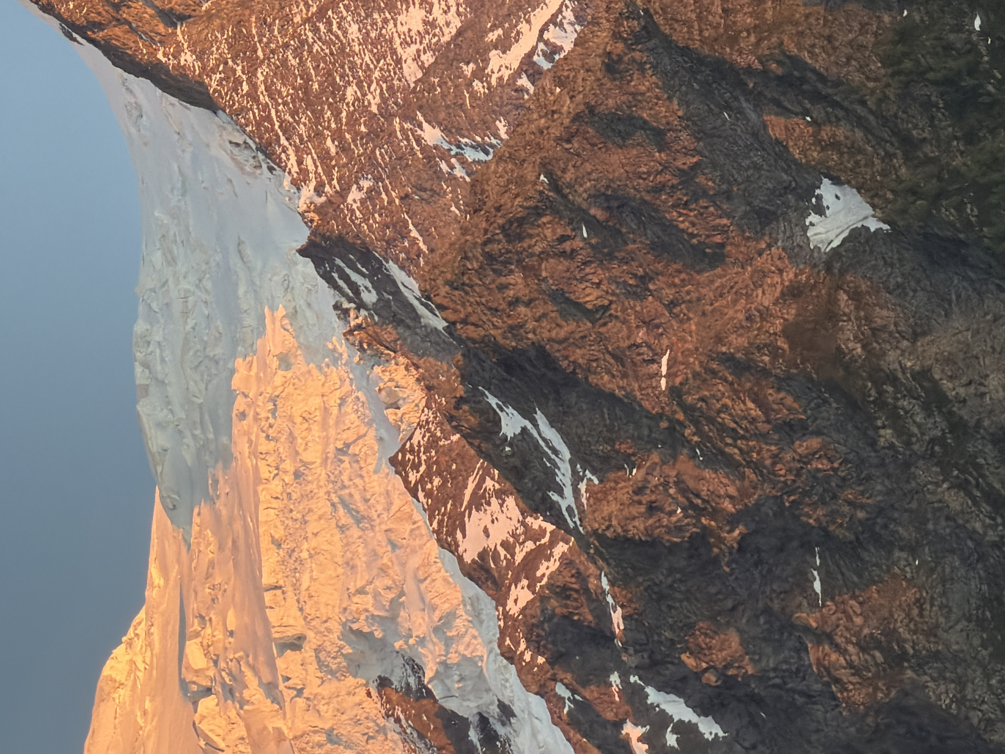 Golden hour views of Mont Blanc from Chamonix