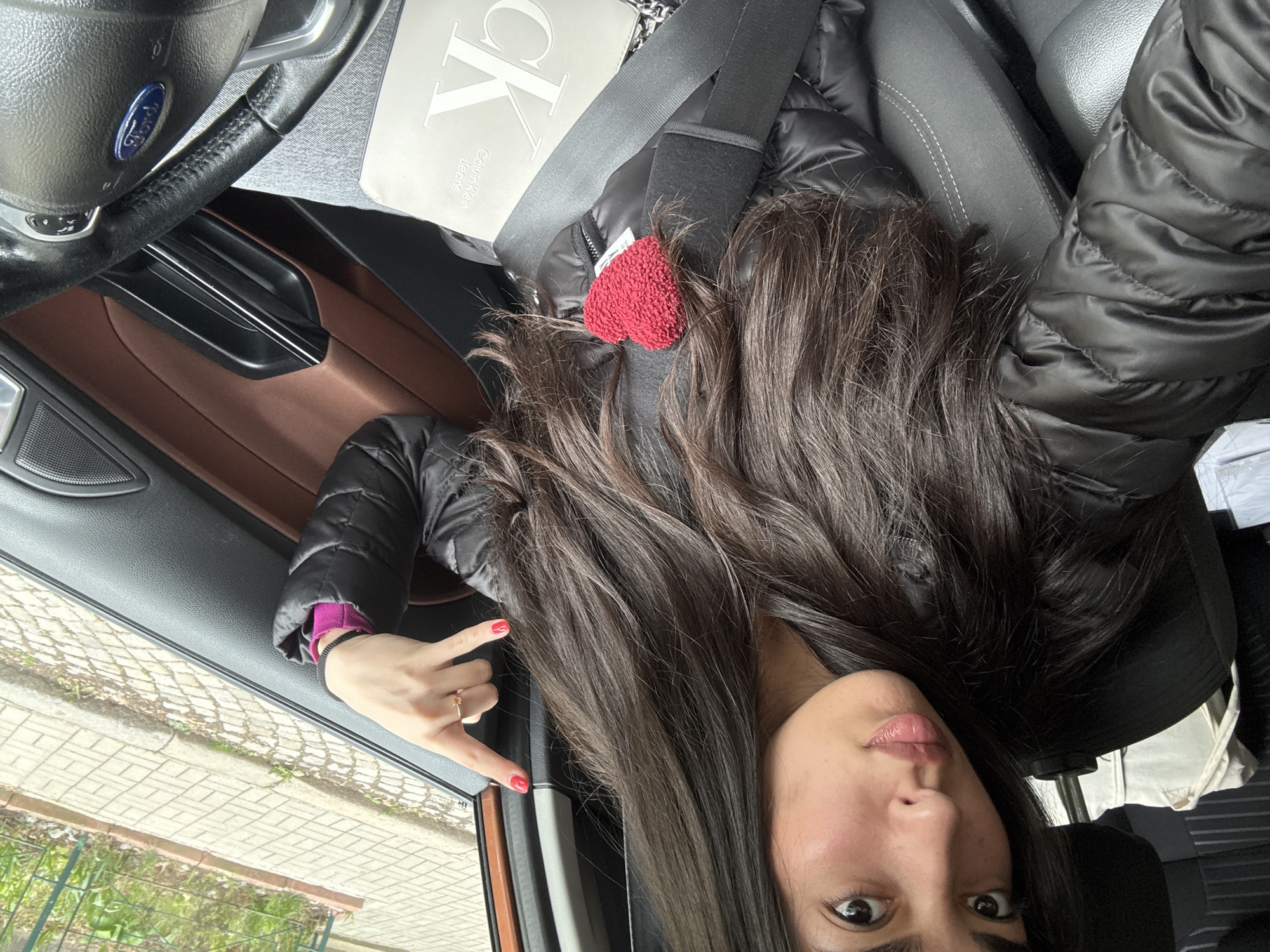 Woman sits in Ford driver's seat in Sofia