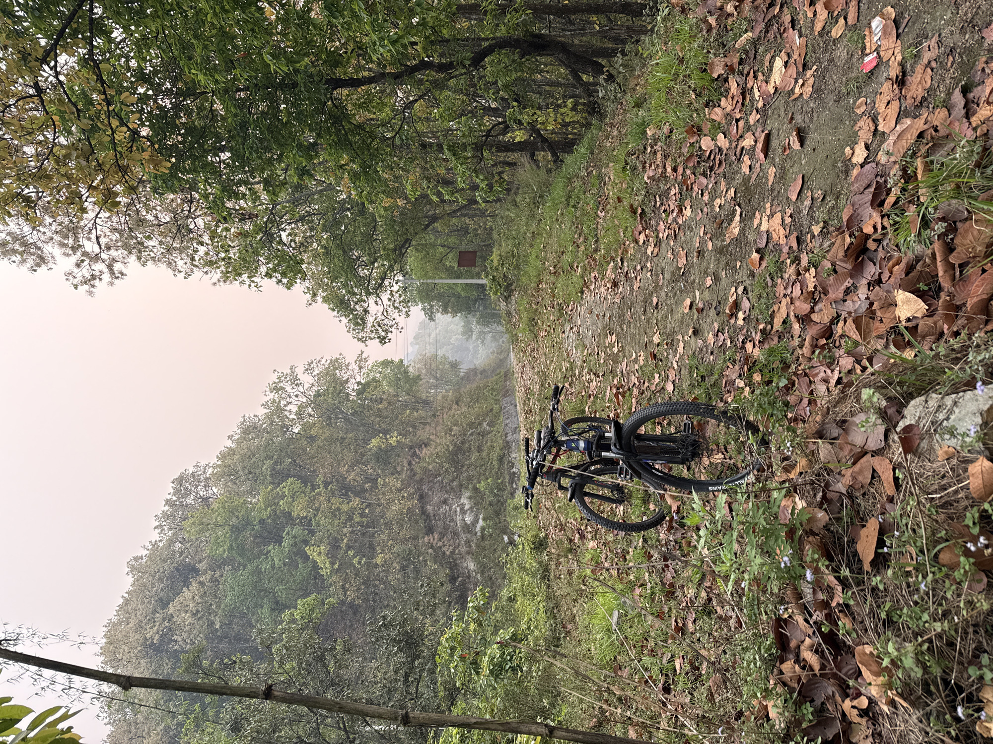 Abandoned bicycles found on forest trail in Pokhara