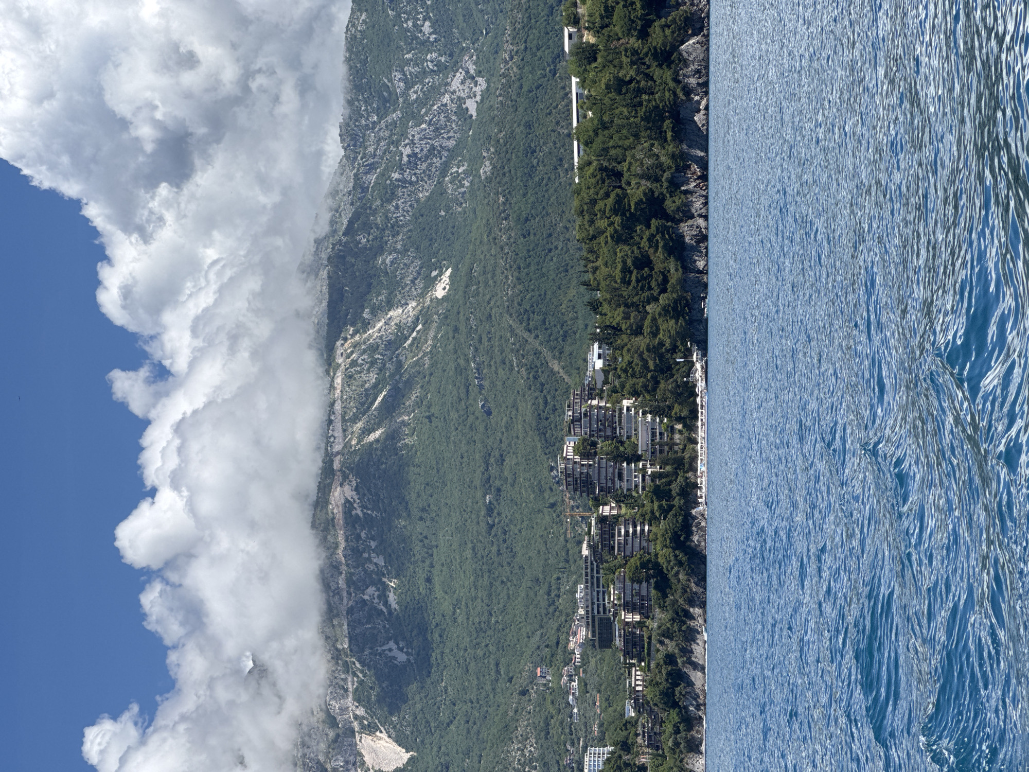 Clear coastal waters observed off Budva, Montenegro shore