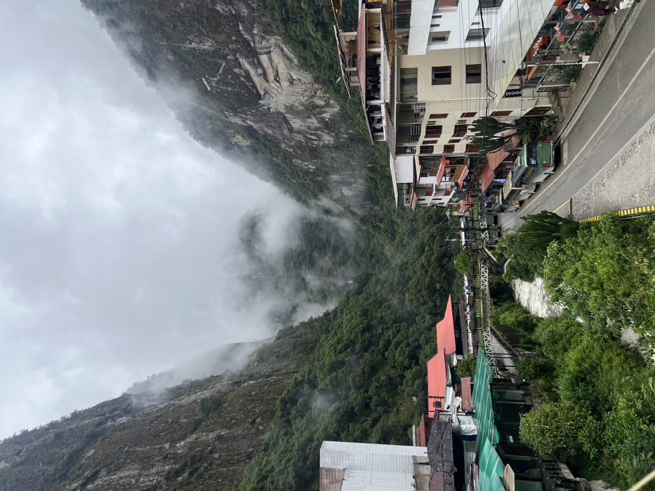 Aerial view captured of Aguas Calientes valley near Machu Picchu