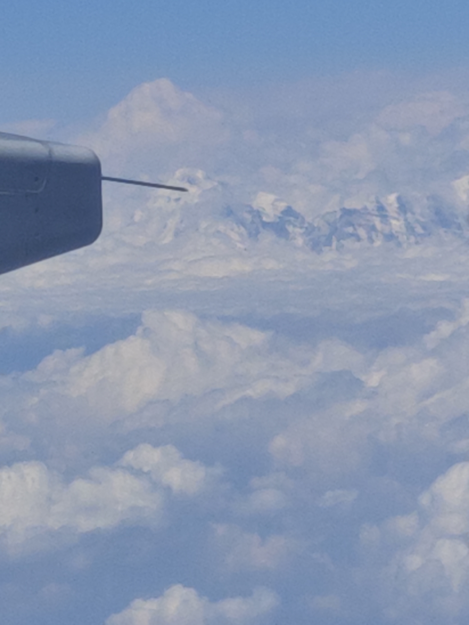 Aerial view captured from airplane window over Rudrapur, India