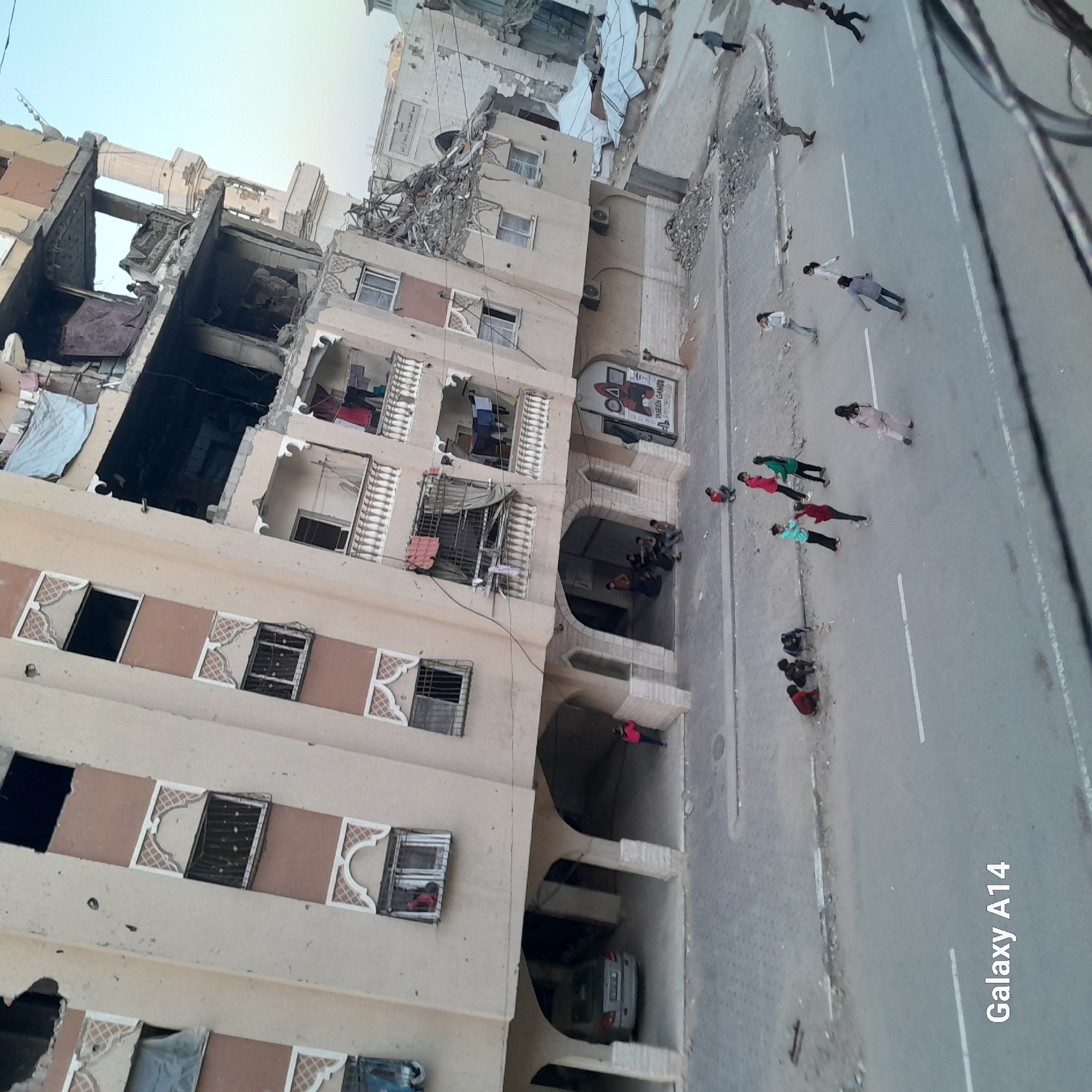 Damaged buildings observed in urban area, mosque also affected