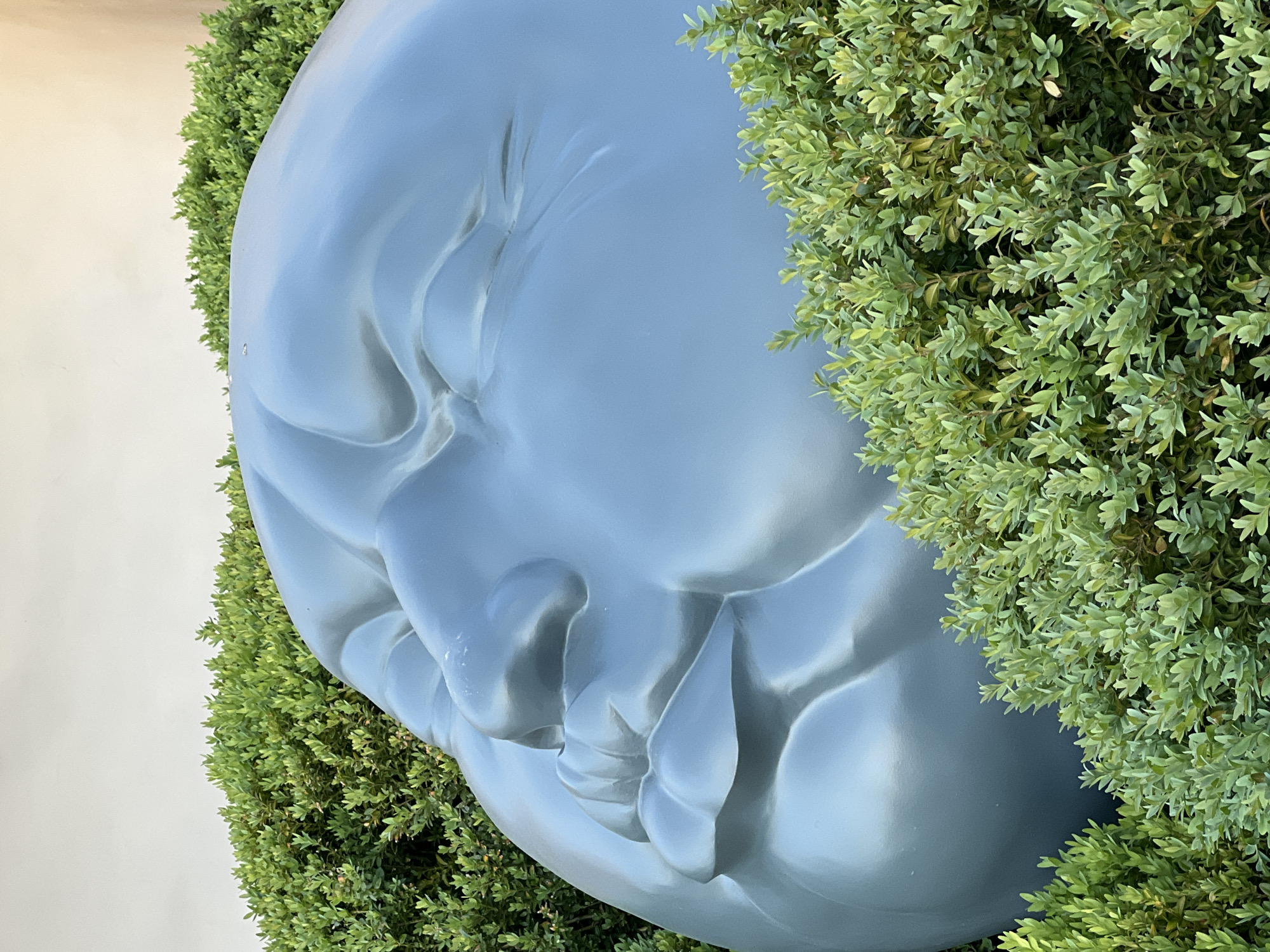 Park visitors document sculptured face, modern architecture in Krasnodar