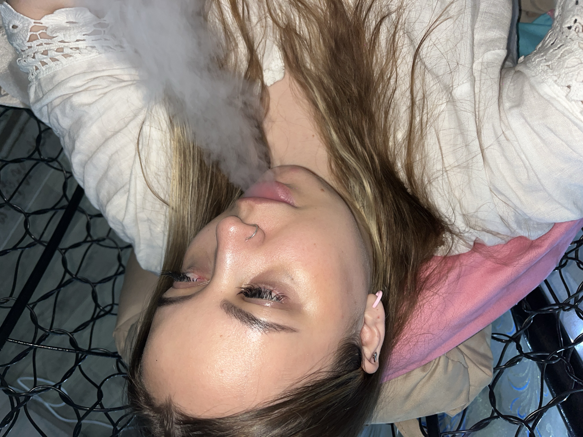 Woman photographed in various indoor poses in Novopokrovskaya residence