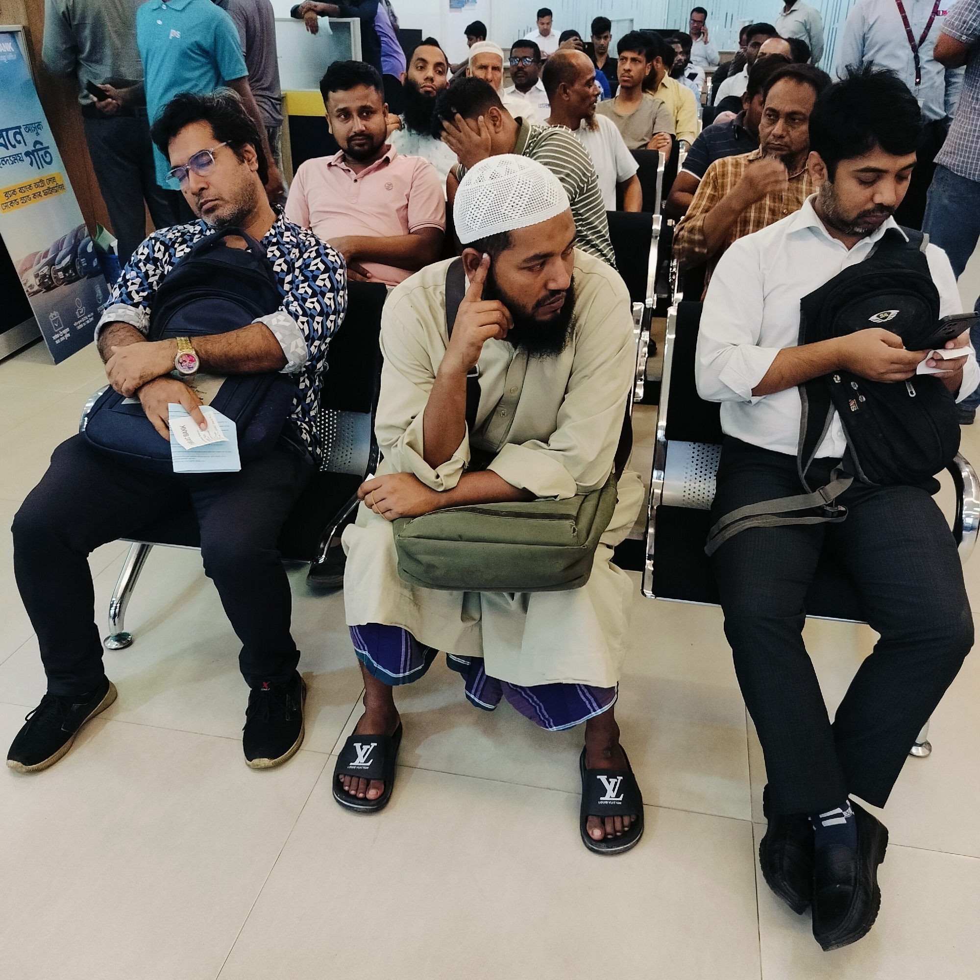 Busy morning scene at BRAC Bank waiting area