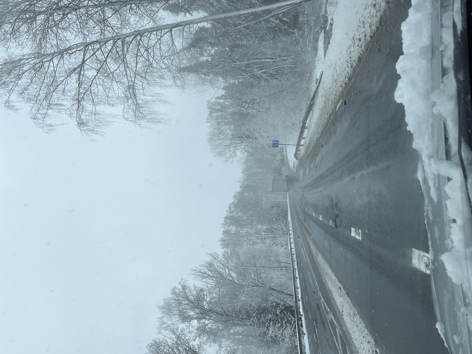 Spring snow creates slushy road conditions in Slobodka, Russia