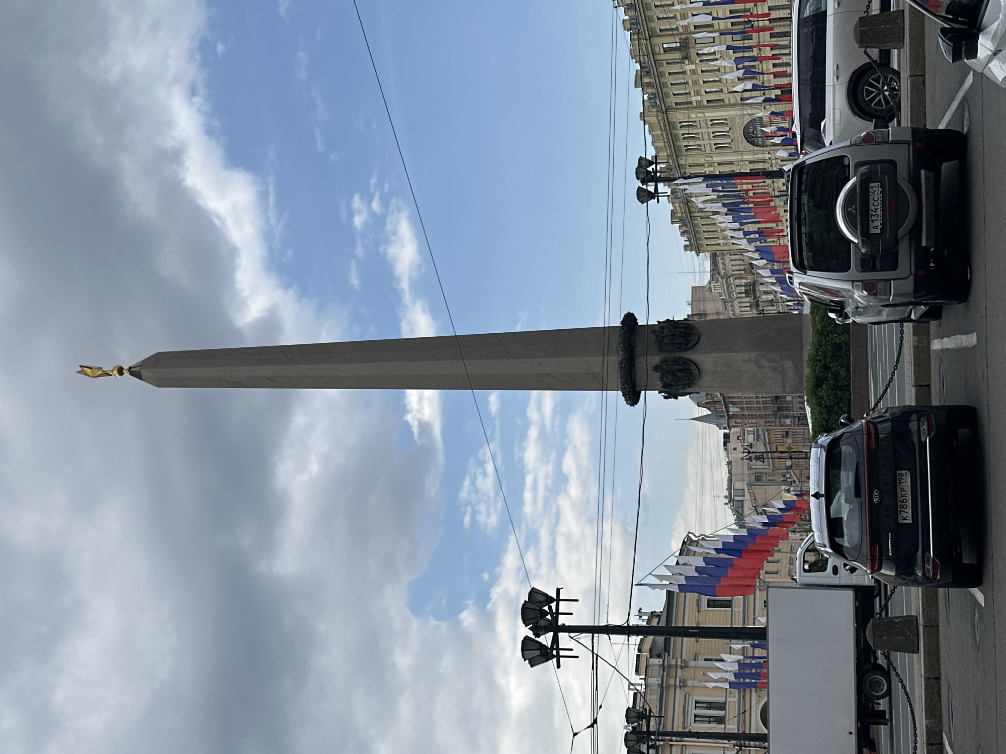 Morning street life documented across Saint Petersburg city center