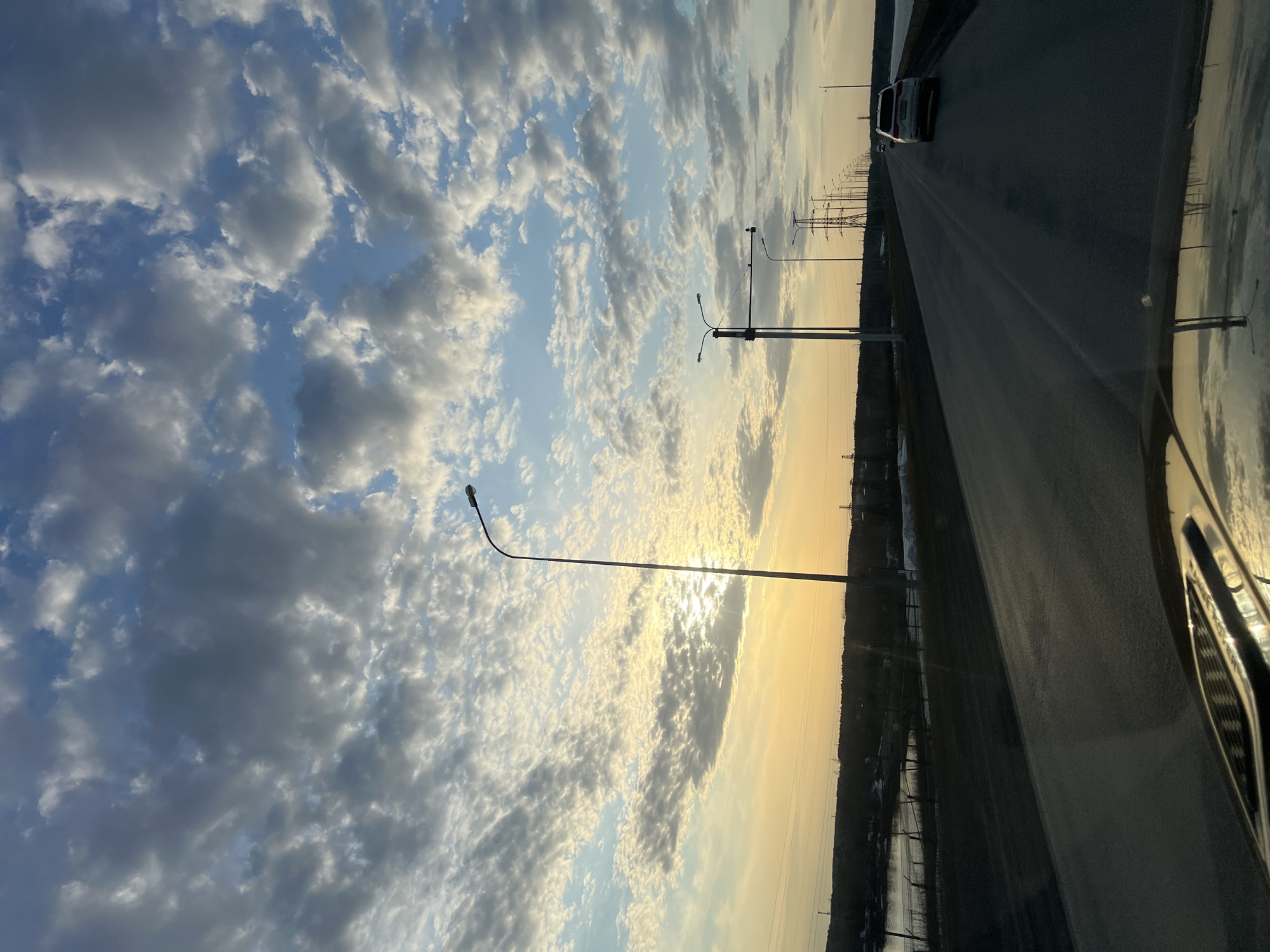 Sunset road scene captured in Chaikovsky, Russia