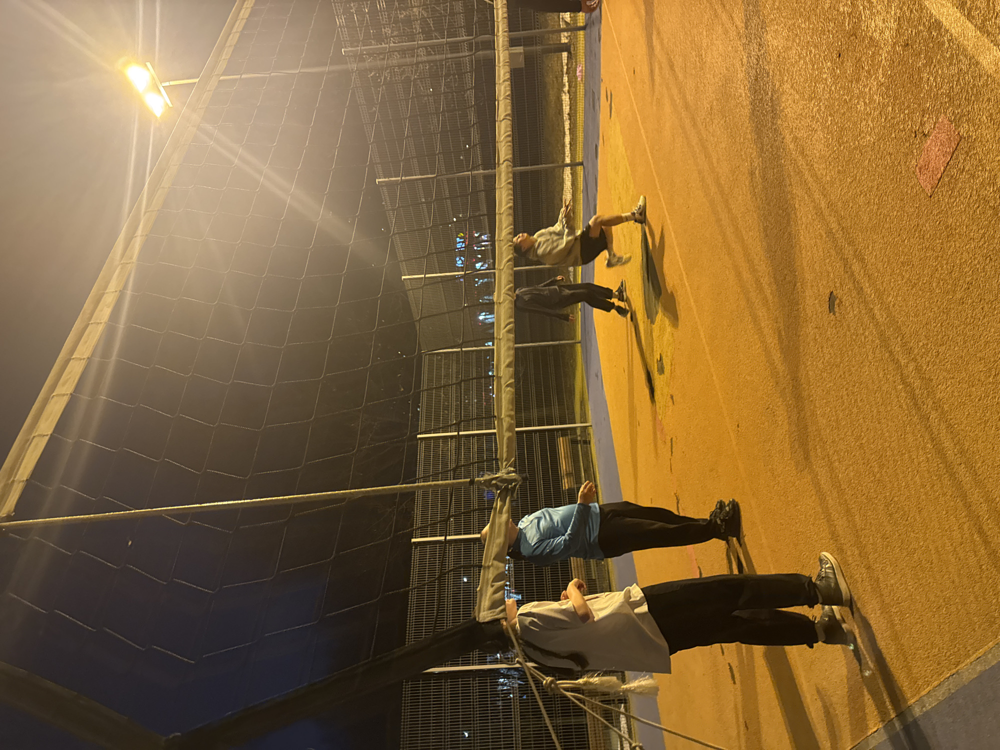 Nighttime sports court gathering in Moscow