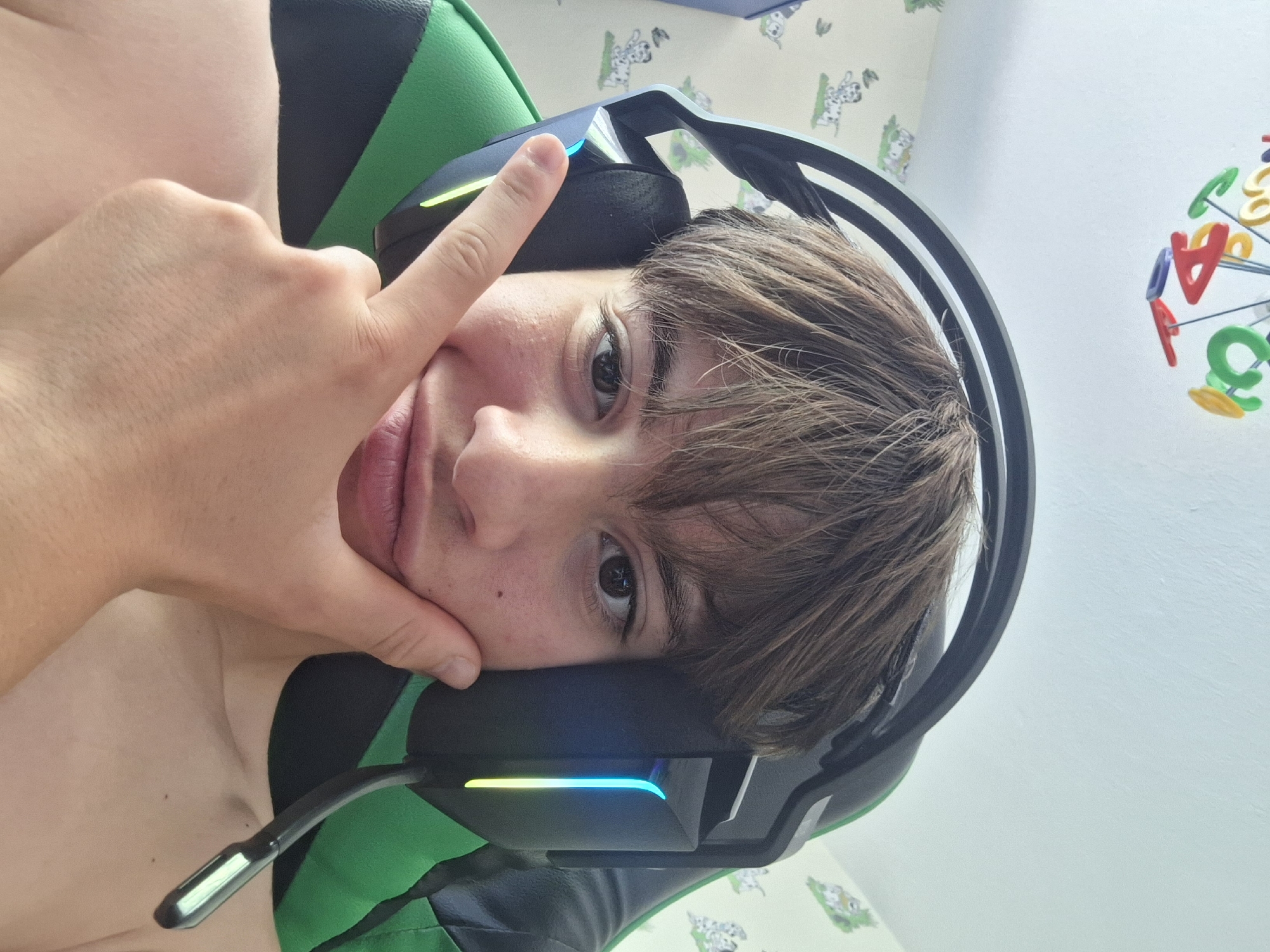 Young gamer documents morning routine in Varna, Bulgaria