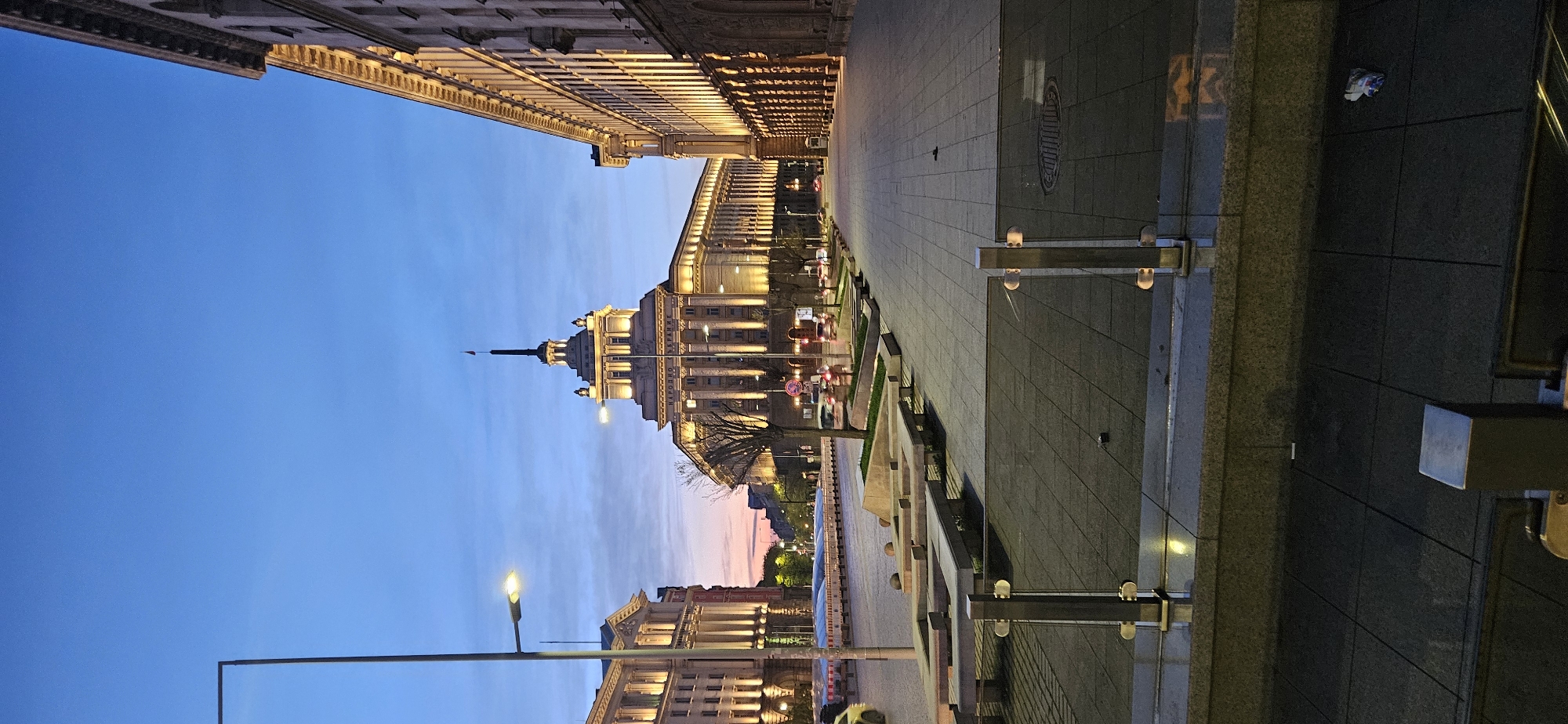 Twilight scene captured at Sofia's Largo district